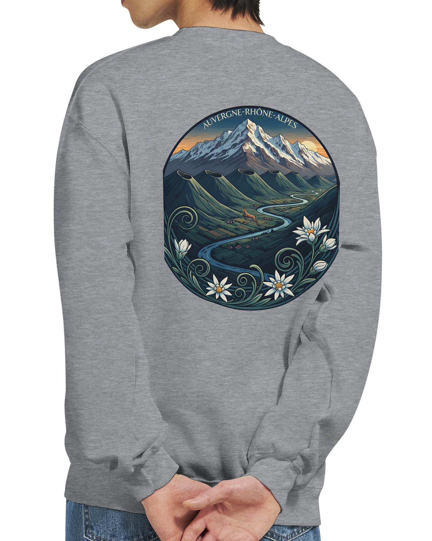 Unisex-Sweatshirt Auvergne-Rhône-Alpes klassisch Rundhals | Gildan® 18000