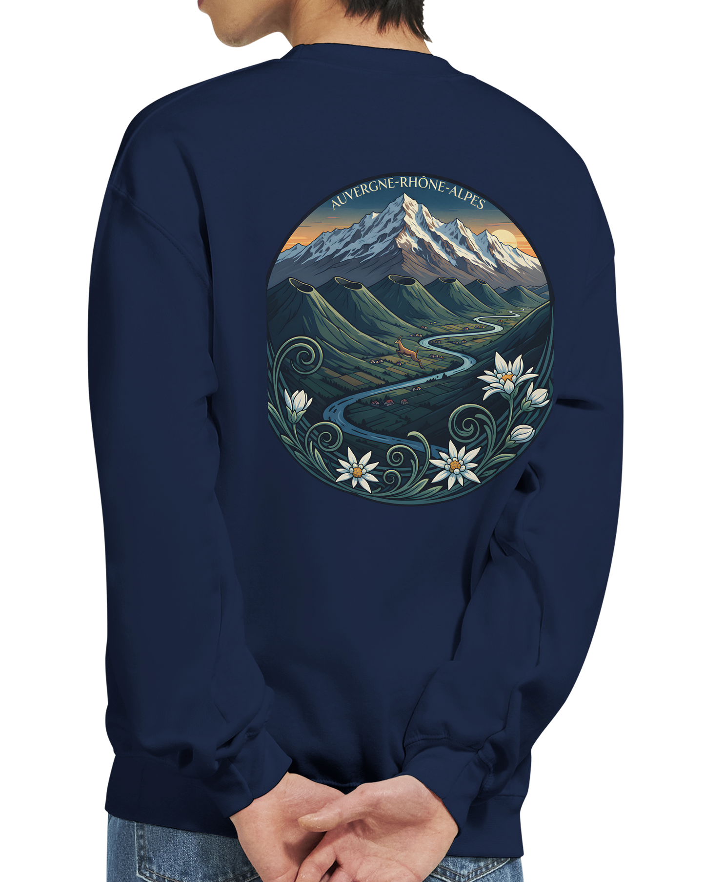 Unisex-Sweatshirt Auvergne-Rhône-Alpes klassisch Rundhals | Gildan® 18000