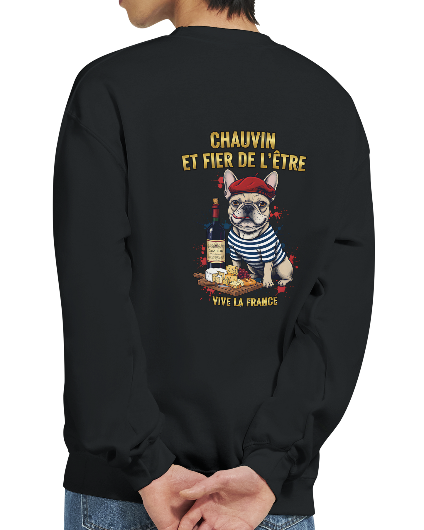 Sweatshirt „Chauvin und stolz darauf zu sein“ im klassischen französischen Rundhals-Stil | Gildan® 18000