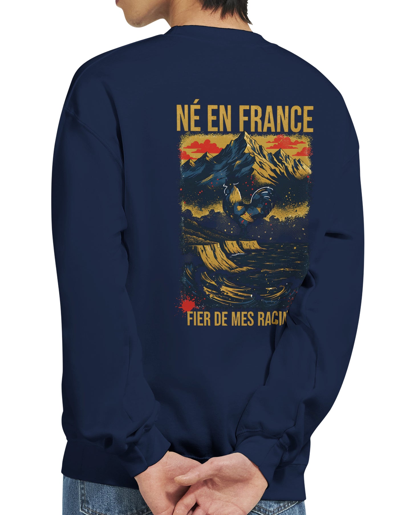 Sweat-shirt Homme Né en France - Confort Premium et Coupe Classique
