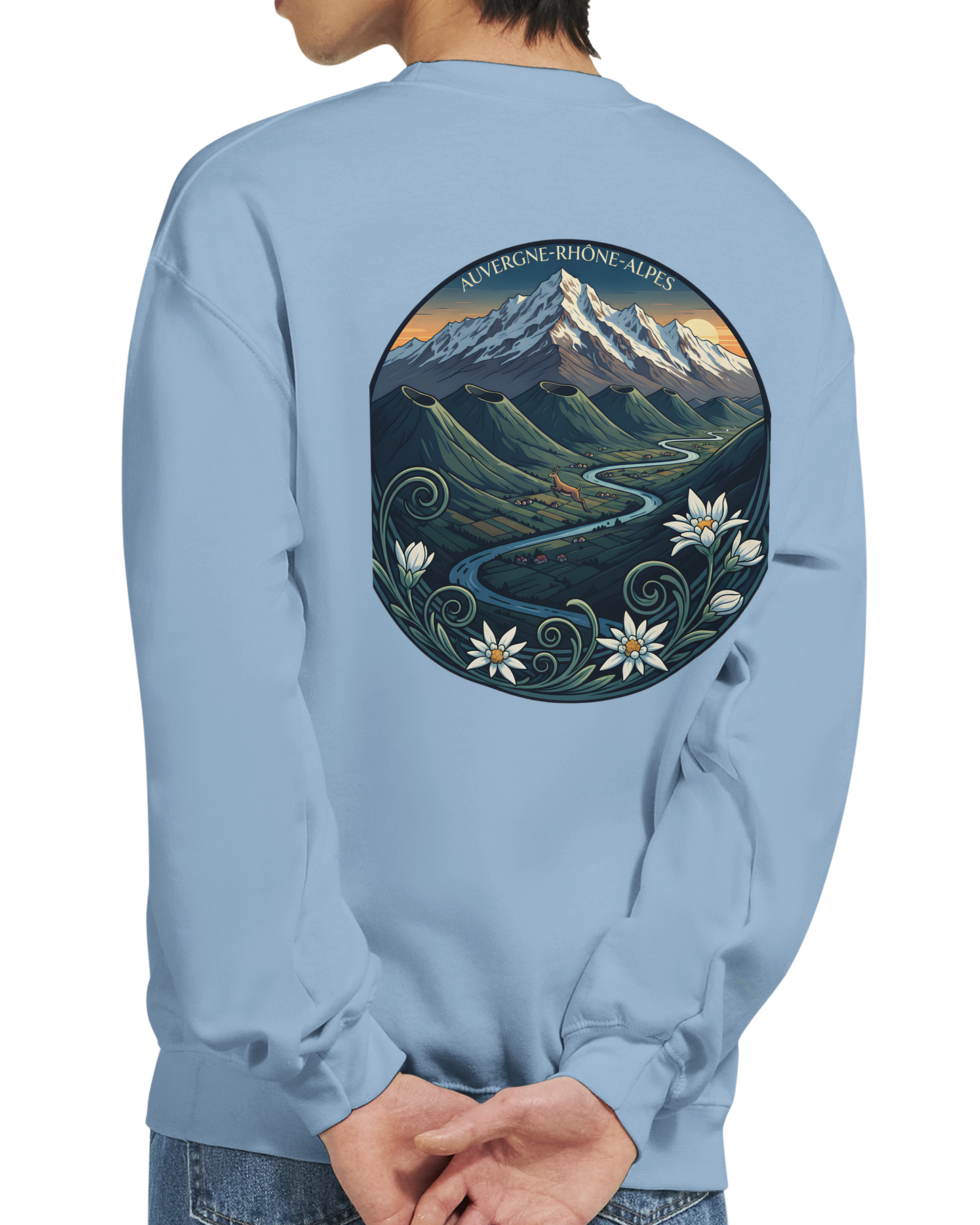 Unisex-Sweatshirt Auvergne-Rhône-Alpes klassisch Rundhals | Gildan® 18000
