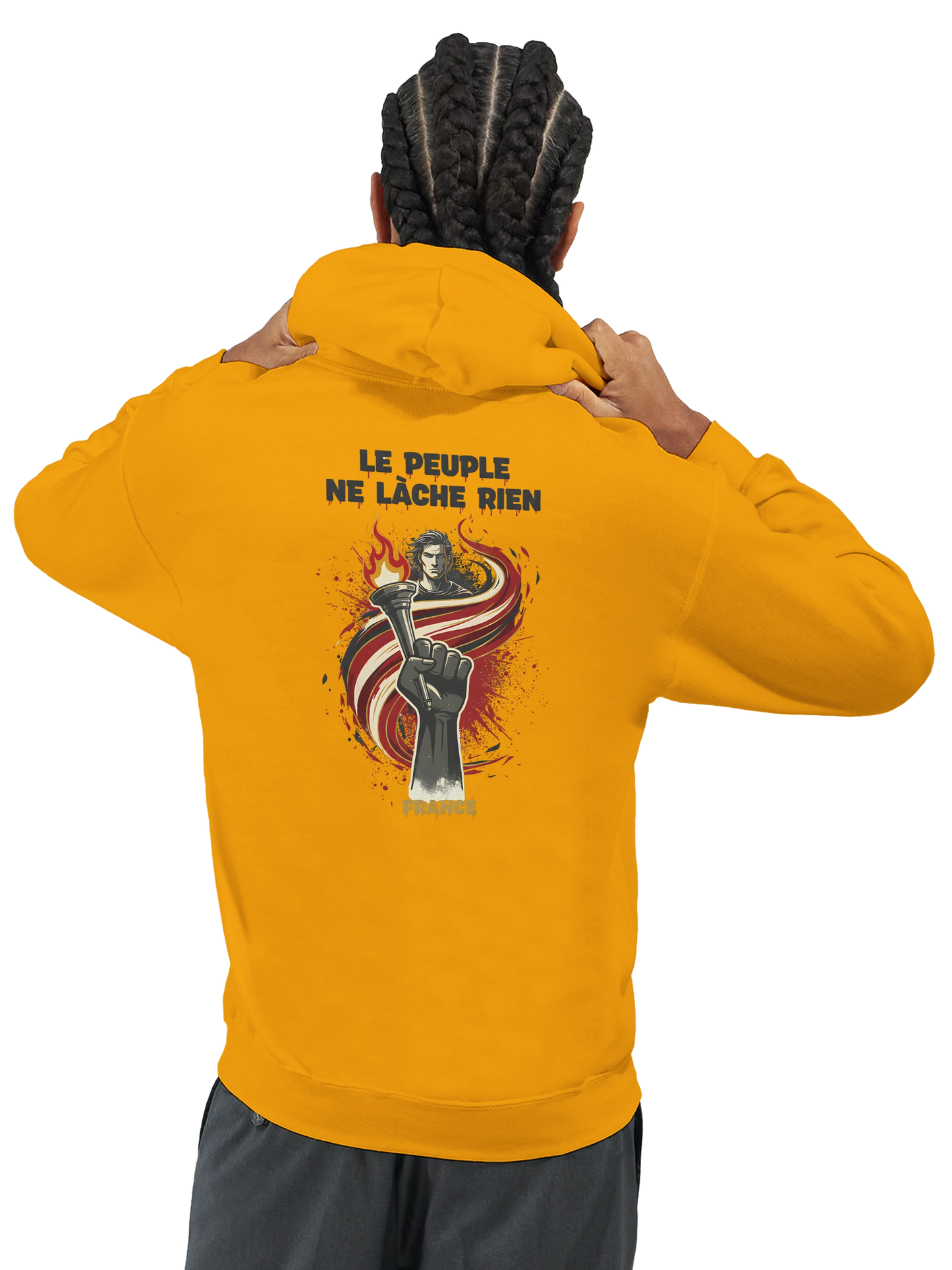 "The people don't give up" hoodie - classic French style for men | Gildan® 18500
