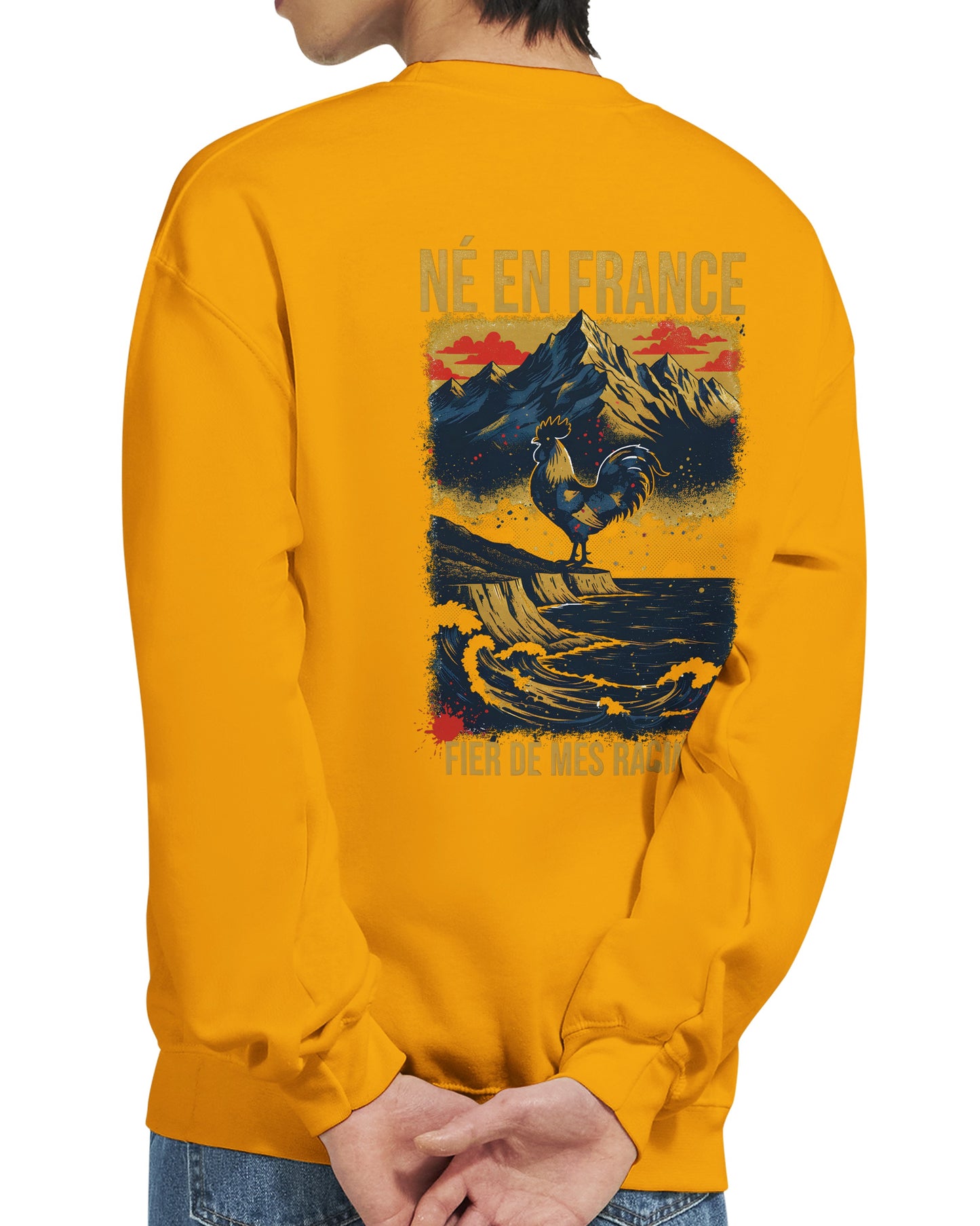 Sweat-shirt Homme Né en France - Confort Premium et Coupe Classique