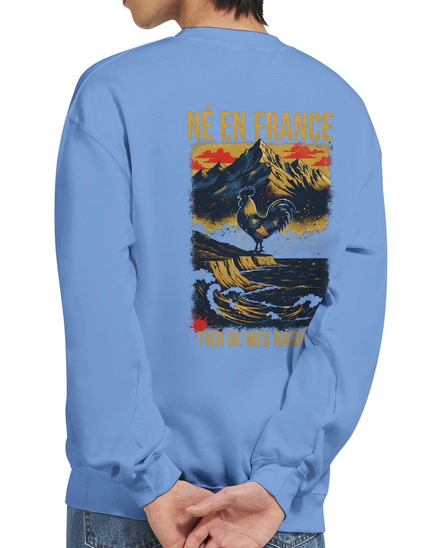 Sweat-shirt Homme Né en France - Confort Premium et Coupe Classique