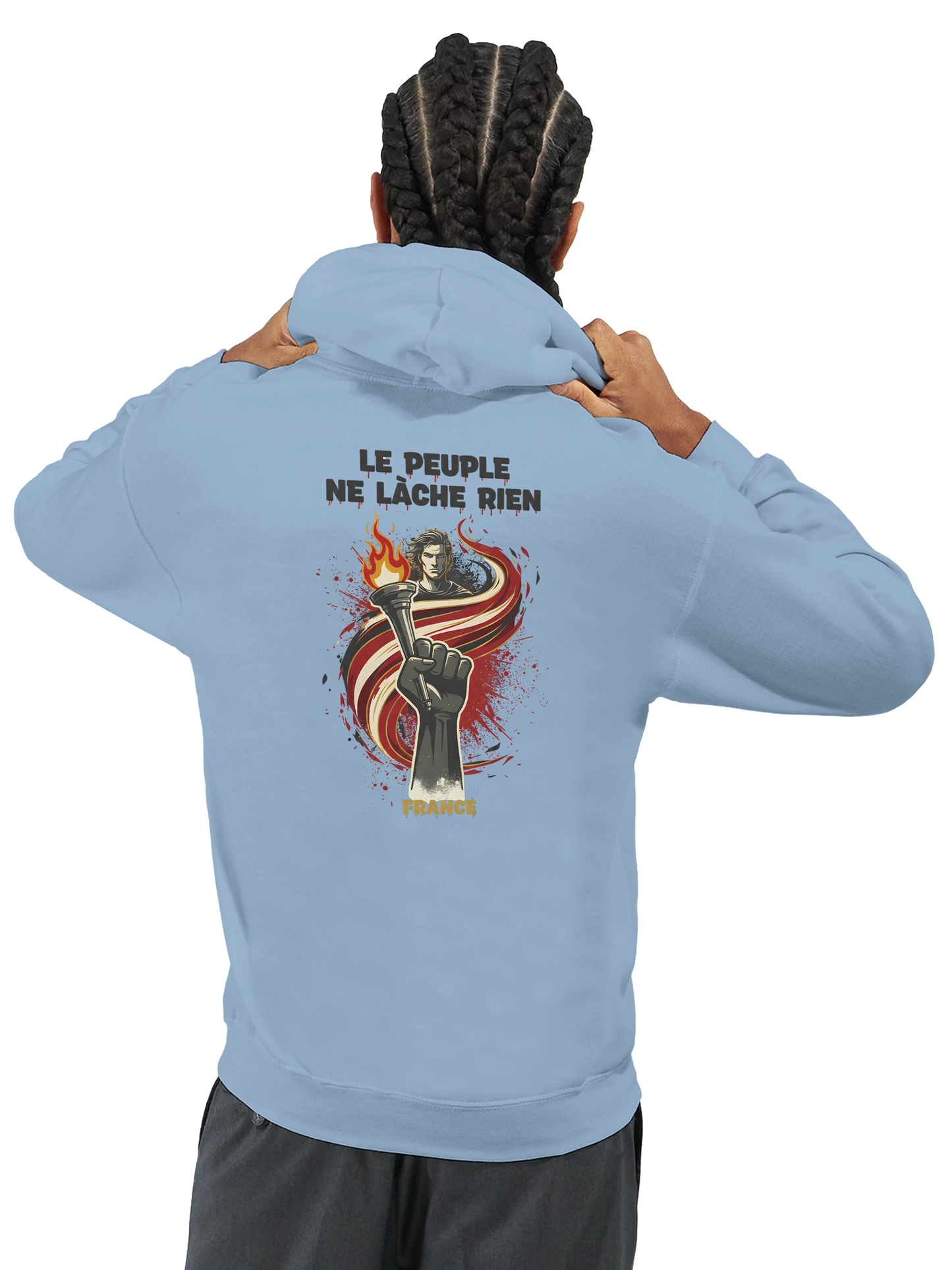 "The people don't give up" hoodie - classic French style for men | Gildan® 18500