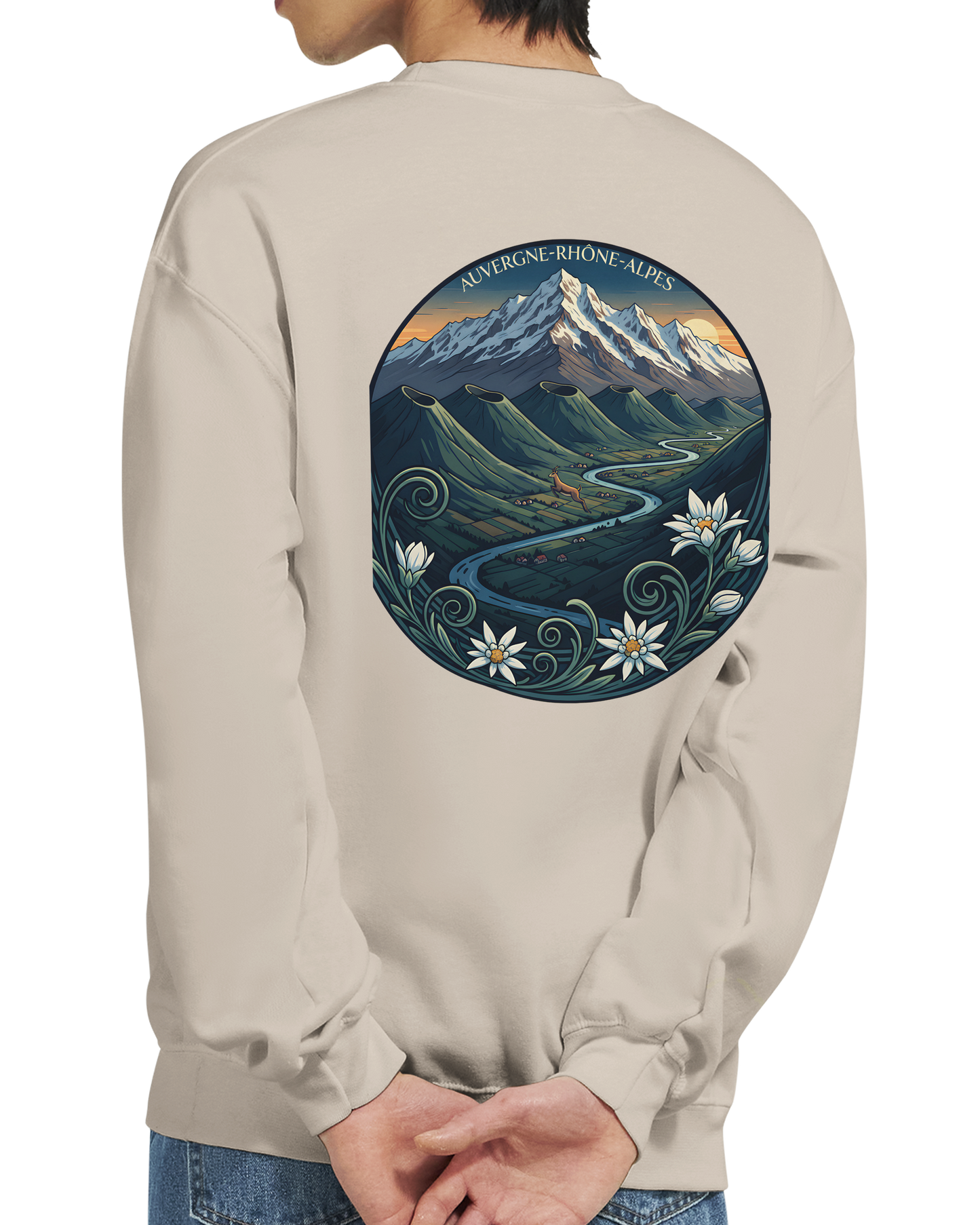 Unisex-Sweatshirt Auvergne-Rhône-Alpes klassisch Rundhals | Gildan® 18000
