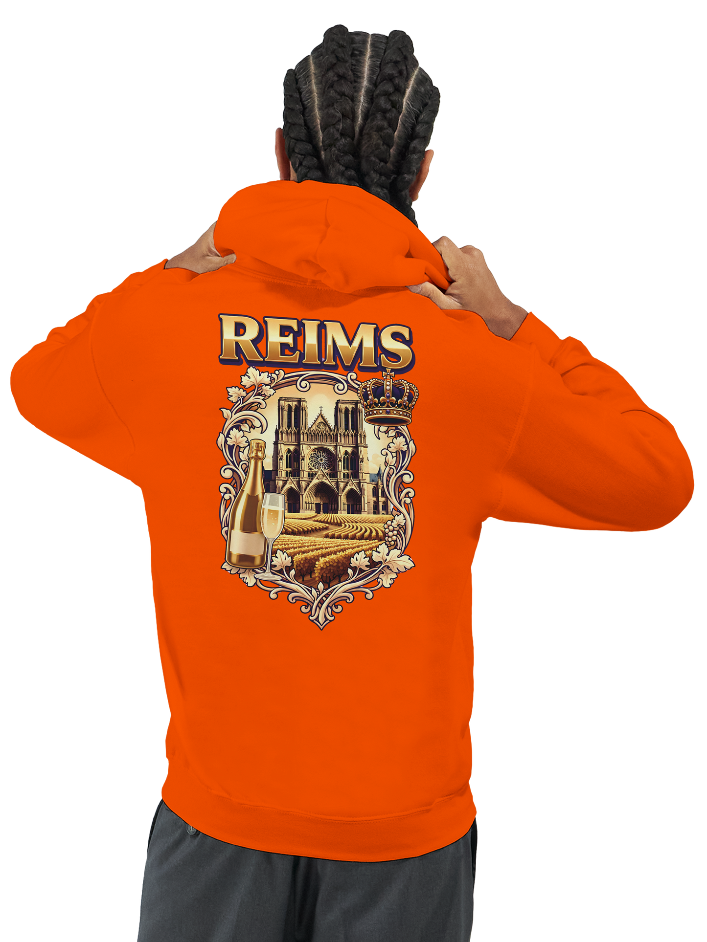 Sweat à capuche Reims – Hoodie unisexe classique style ville de France