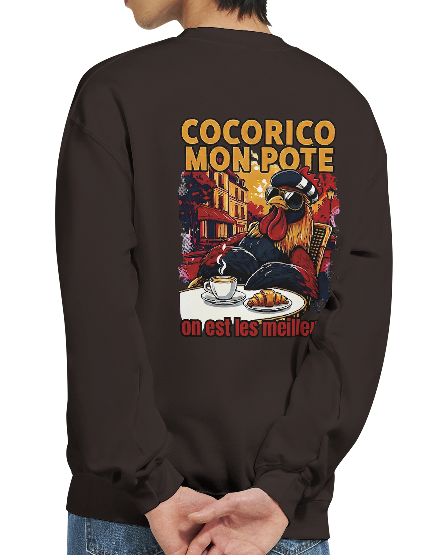 Sweatshirt Cocorico On Est Les Meilleurs für Herren, klassischer Rundhalsausschnitt | Gildan® 18000