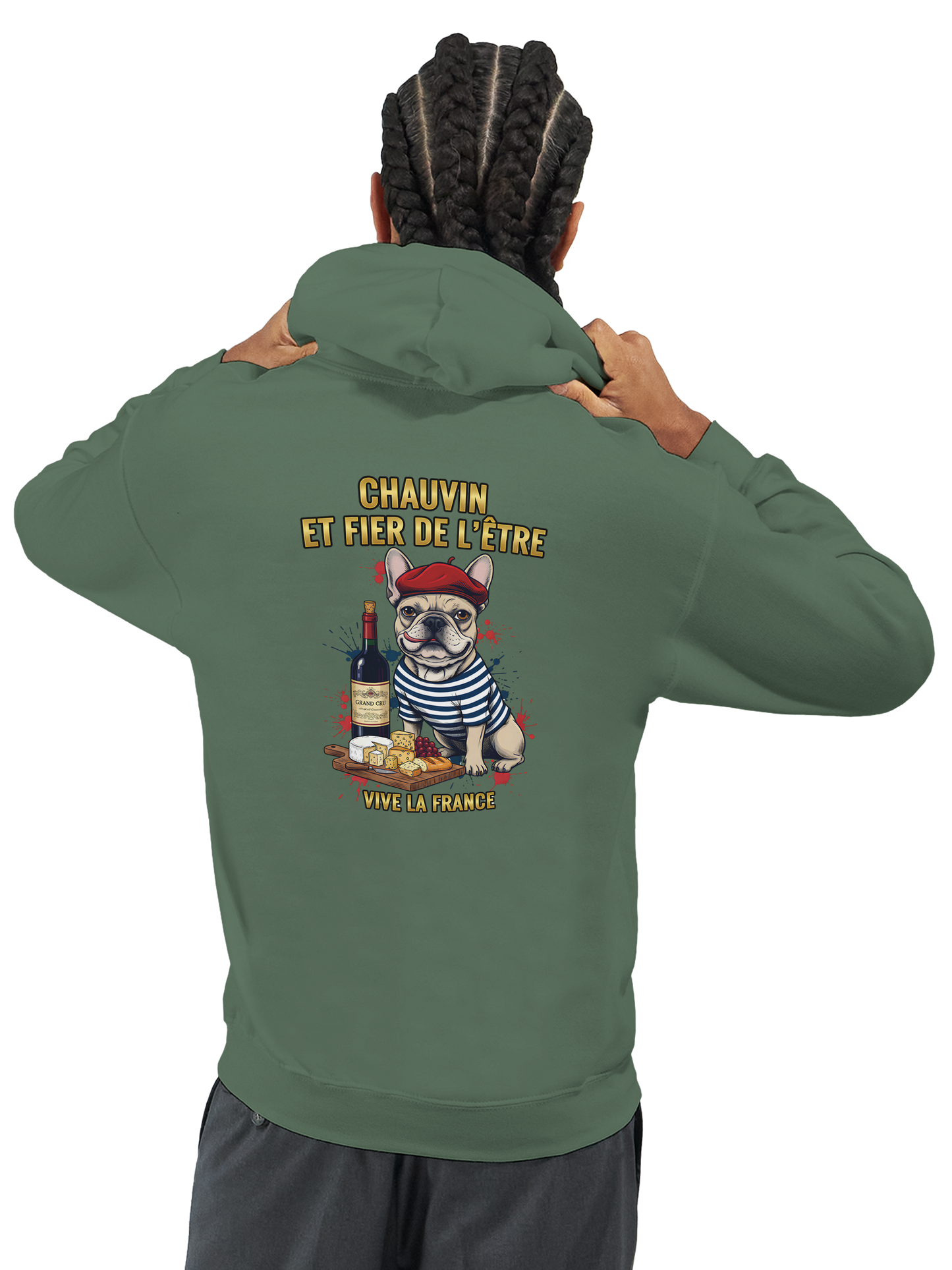 Klassischer französischer Hoodie "Chauvinistisch und stolz darauf, ein Mann zu sein" | Gildan® 18500