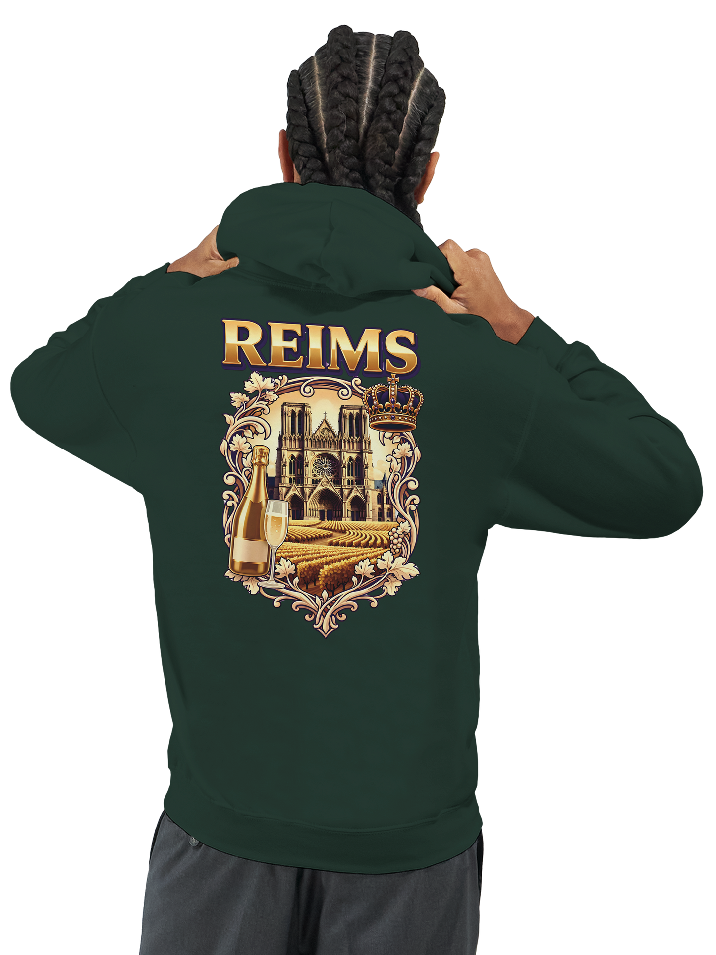Sweat à capuche Reims – Hoodie unisexe classique style ville de France