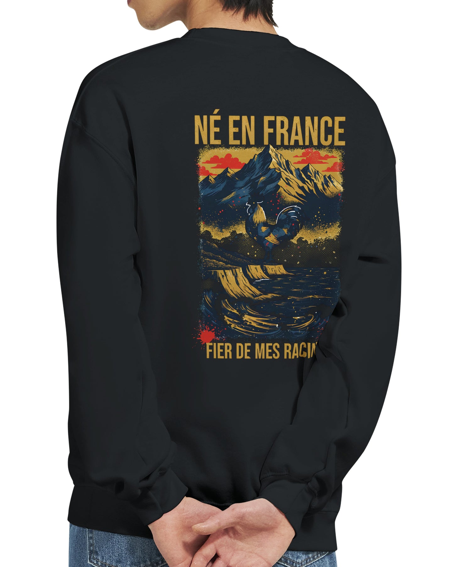 Sweat-shirt Homme Né en France - Confort Premium et Coupe Classique