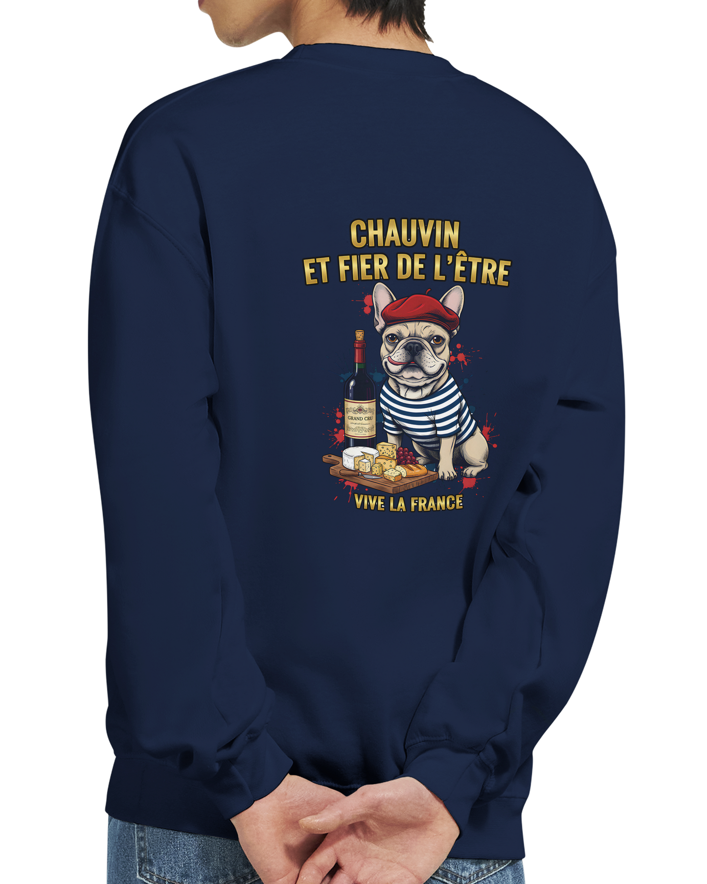 Sweatshirt „Chauvin und stolz darauf zu sein“ im klassischen französischen Rundhals-Stil | Gildan® 18000
