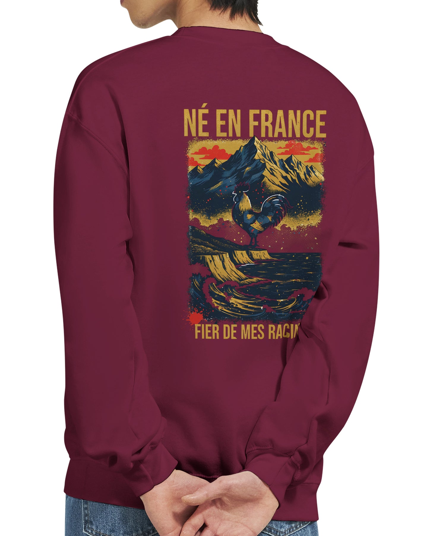 Sweat-shirt Homme Né en France - Confort Premium et Coupe Classique