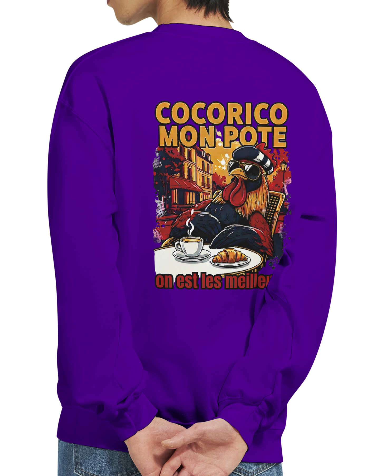 Sweatshirt Cocorico On Est Les Meilleurs für Herren, klassischer Rundhalsausschnitt | Gildan® 18000