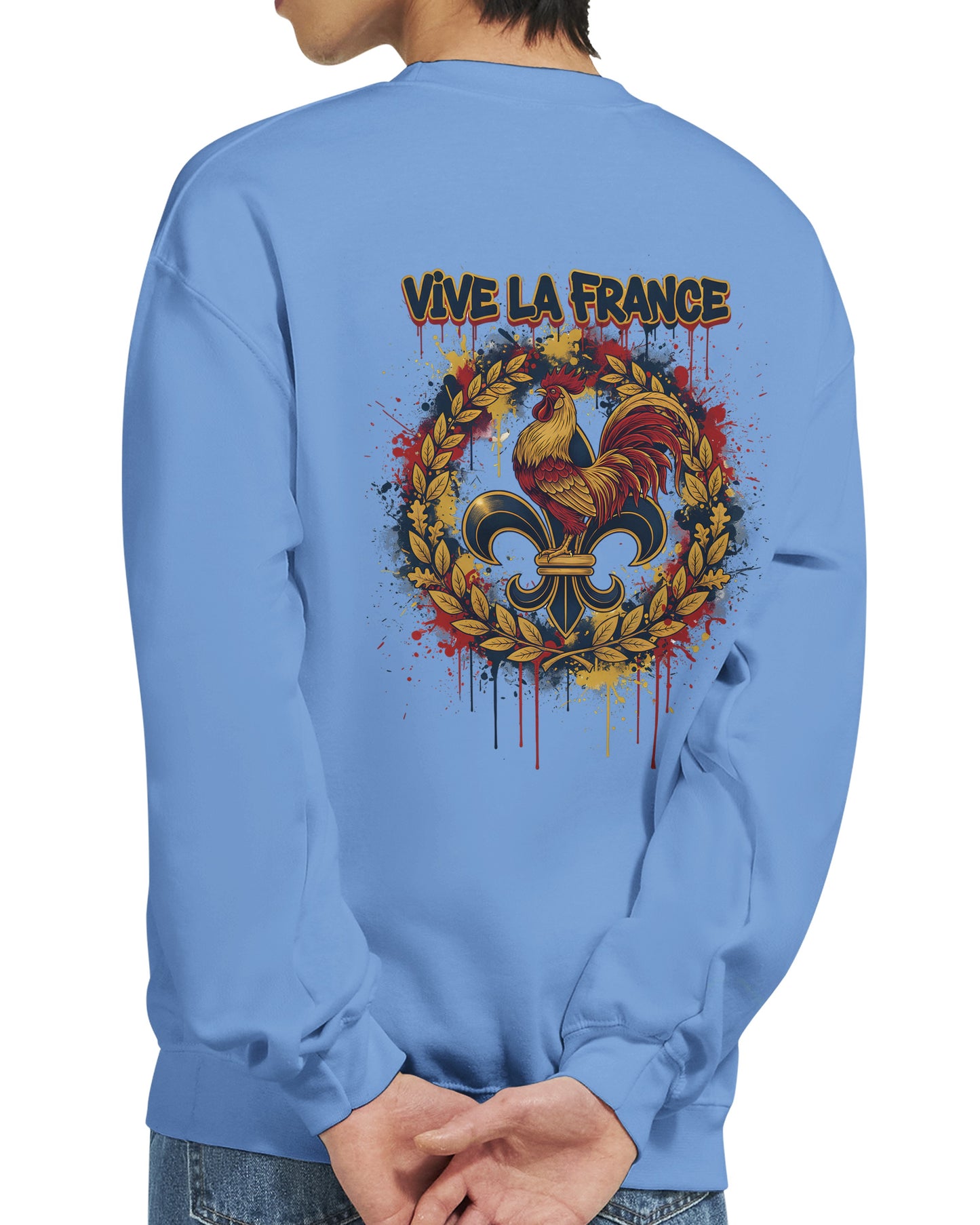 Sweat-shirt Vive la France pour Homme – Sweat à Capuche en Coton Premium