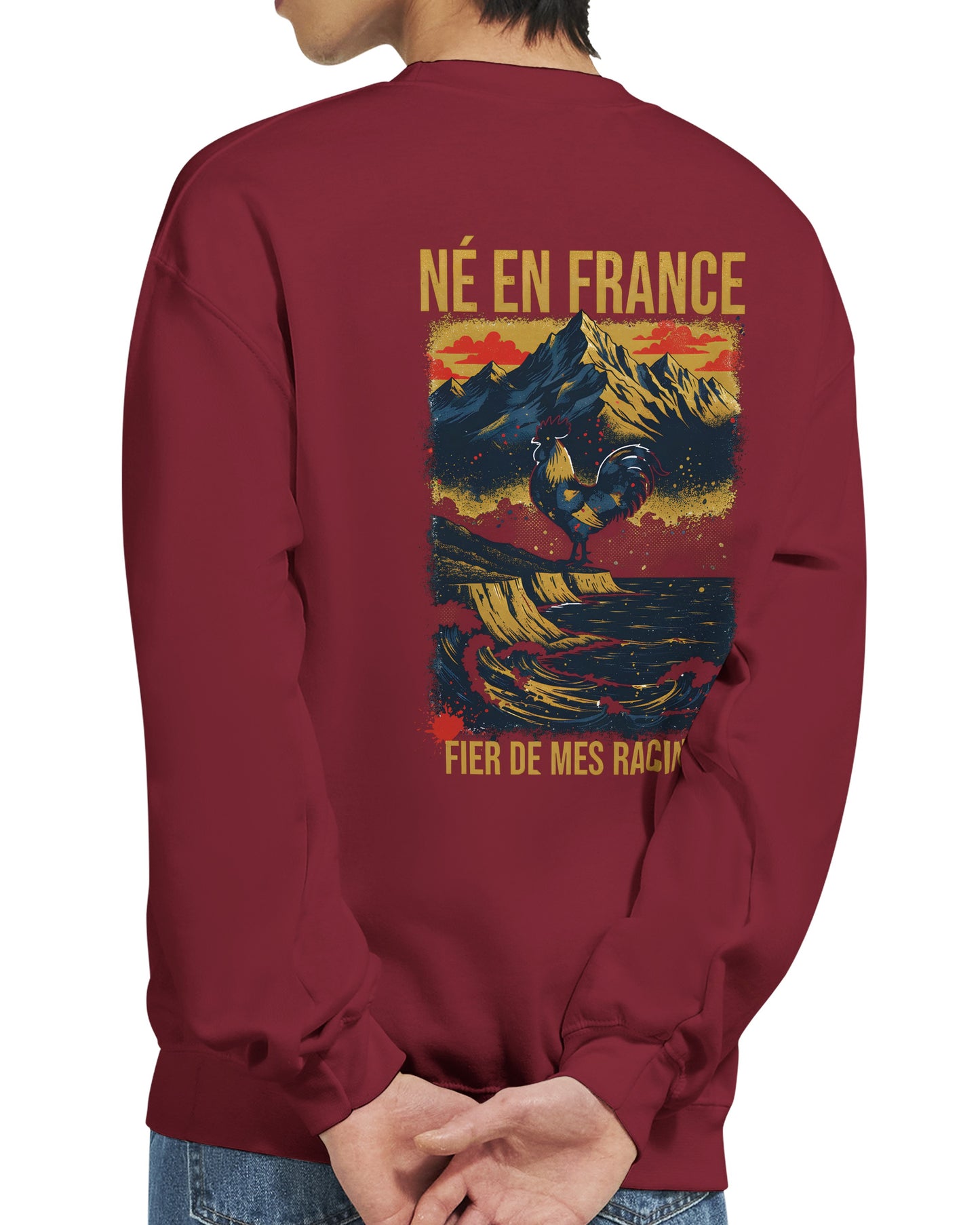 Sweat-shirt Homme Né en France - Confort Premium et Coupe Classique