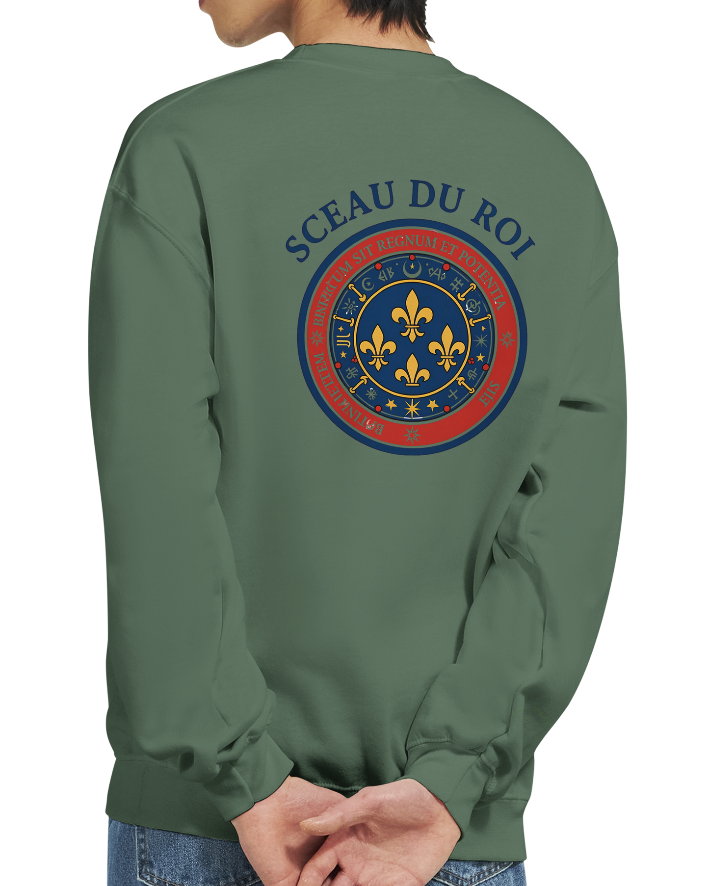 Herren-Sweatshirt Das Siegel des Königs, klassischer Rundhals | Gildan® 18000