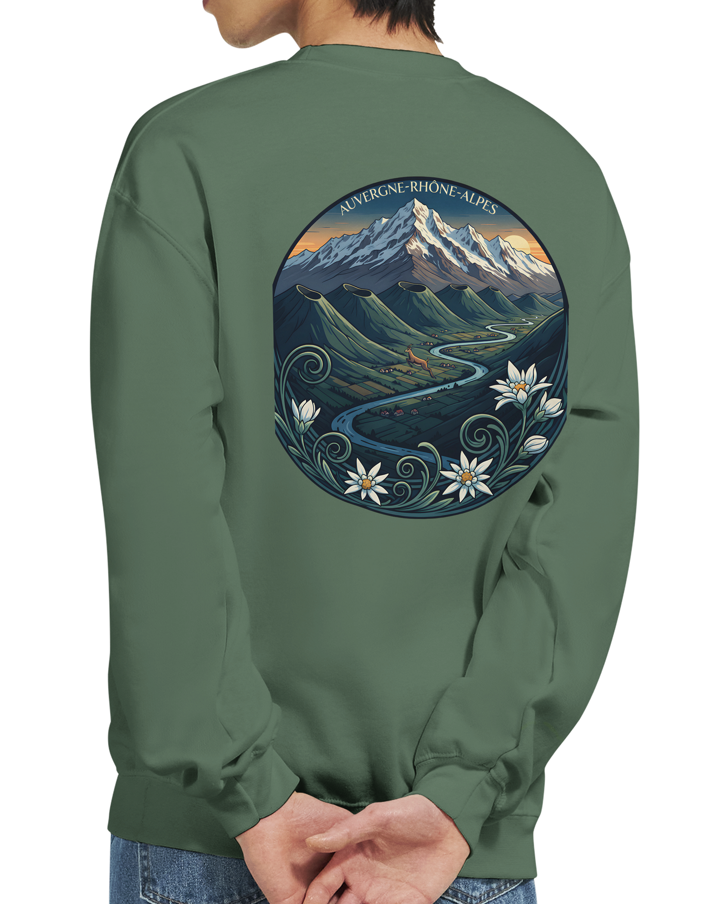 Unisex-Sweatshirt Auvergne-Rhône-Alpes klassisch Rundhals | Gildan® 18000