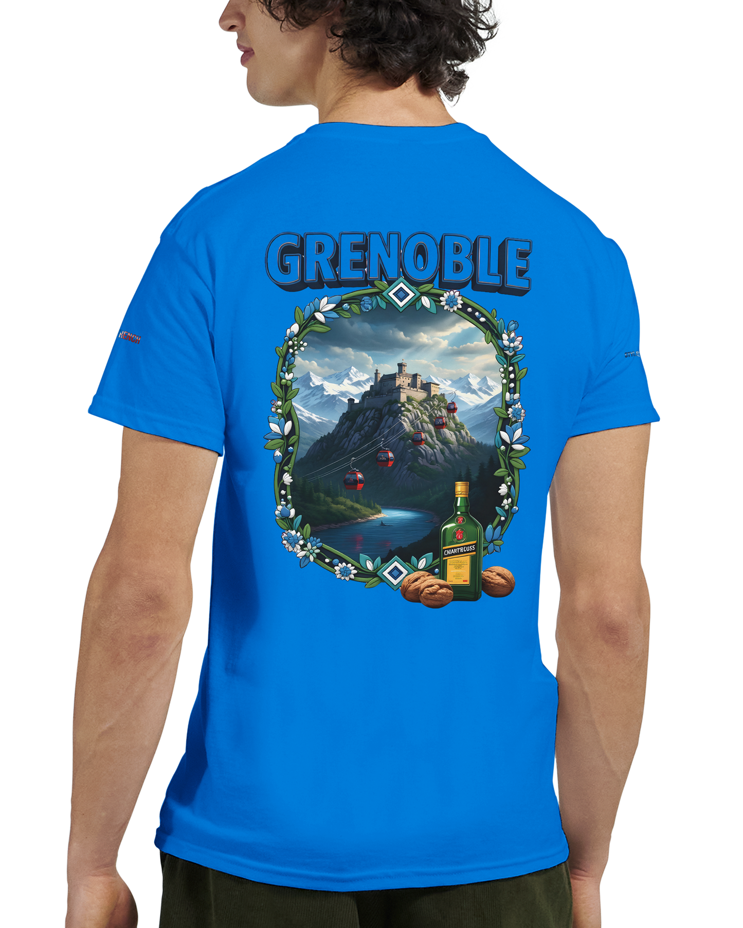 Unisex-T-Shirt Grenoble Stadt in Frankreich dick Rundhals | Gildan® 5000
