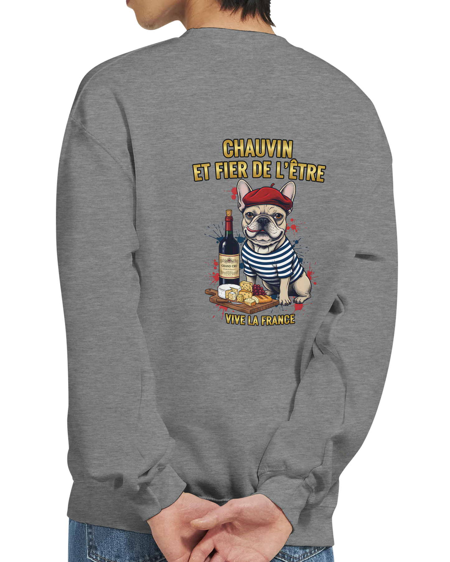 Sweatshirt „Chauvin und stolz darauf zu sein“ im klassischen französischen Rundhals-Stil | Gildan® 18000