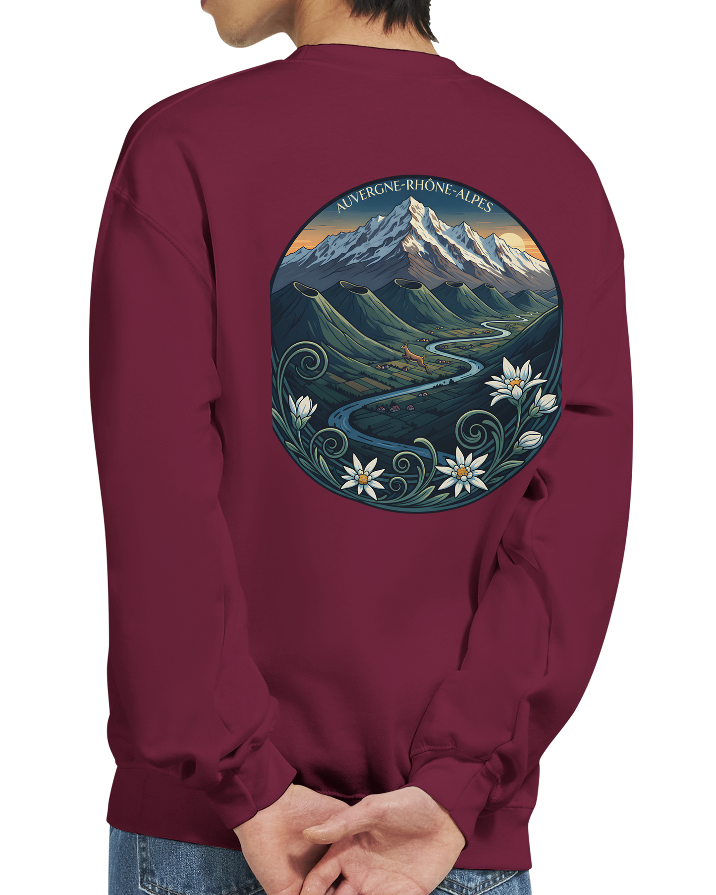 Unisex-Sweatshirt Auvergne-Rhône-Alpes klassisch Rundhals | Gildan® 18000