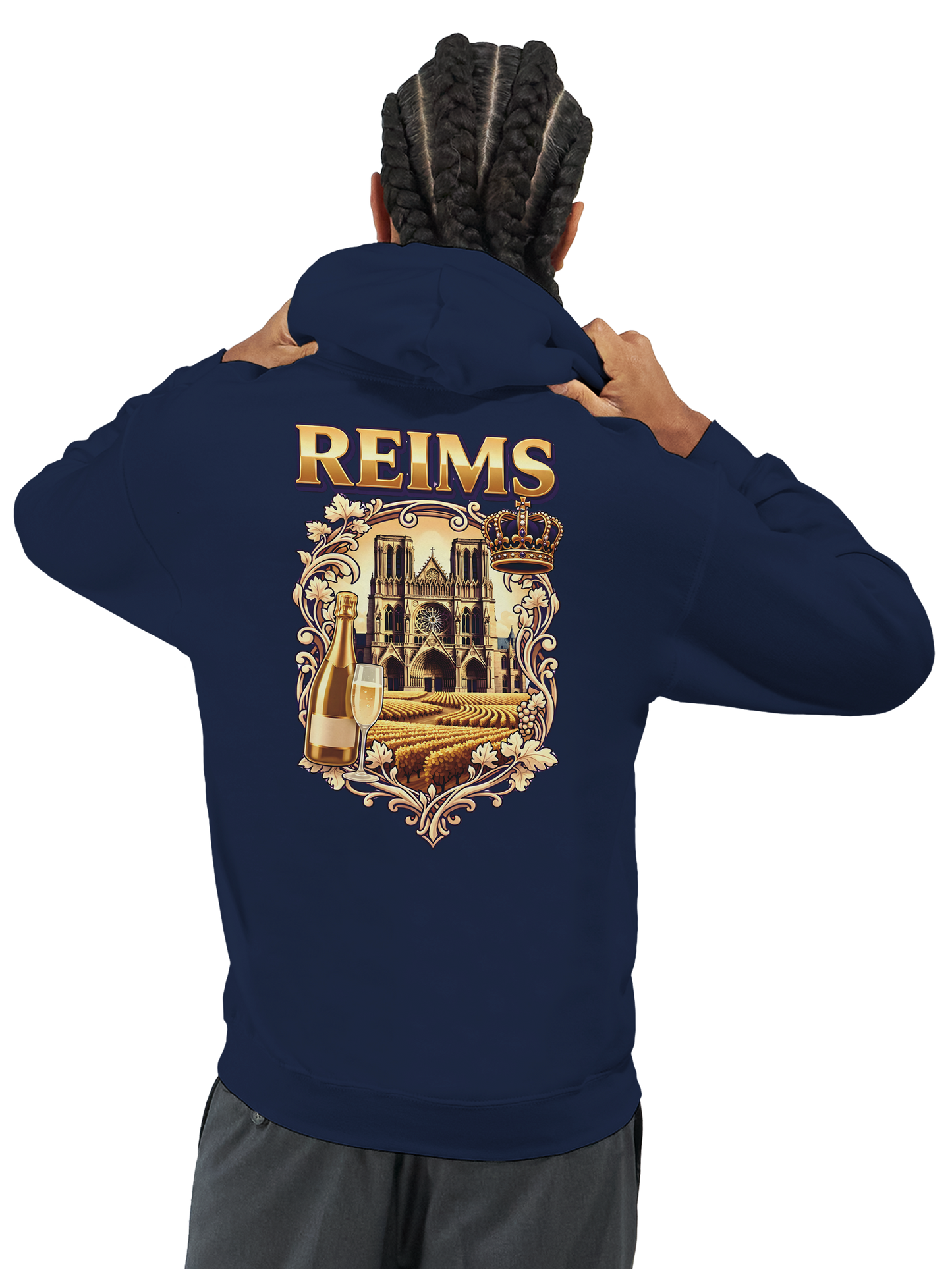 Sweat à capuche Reims – Hoodie unisexe classique style ville de France