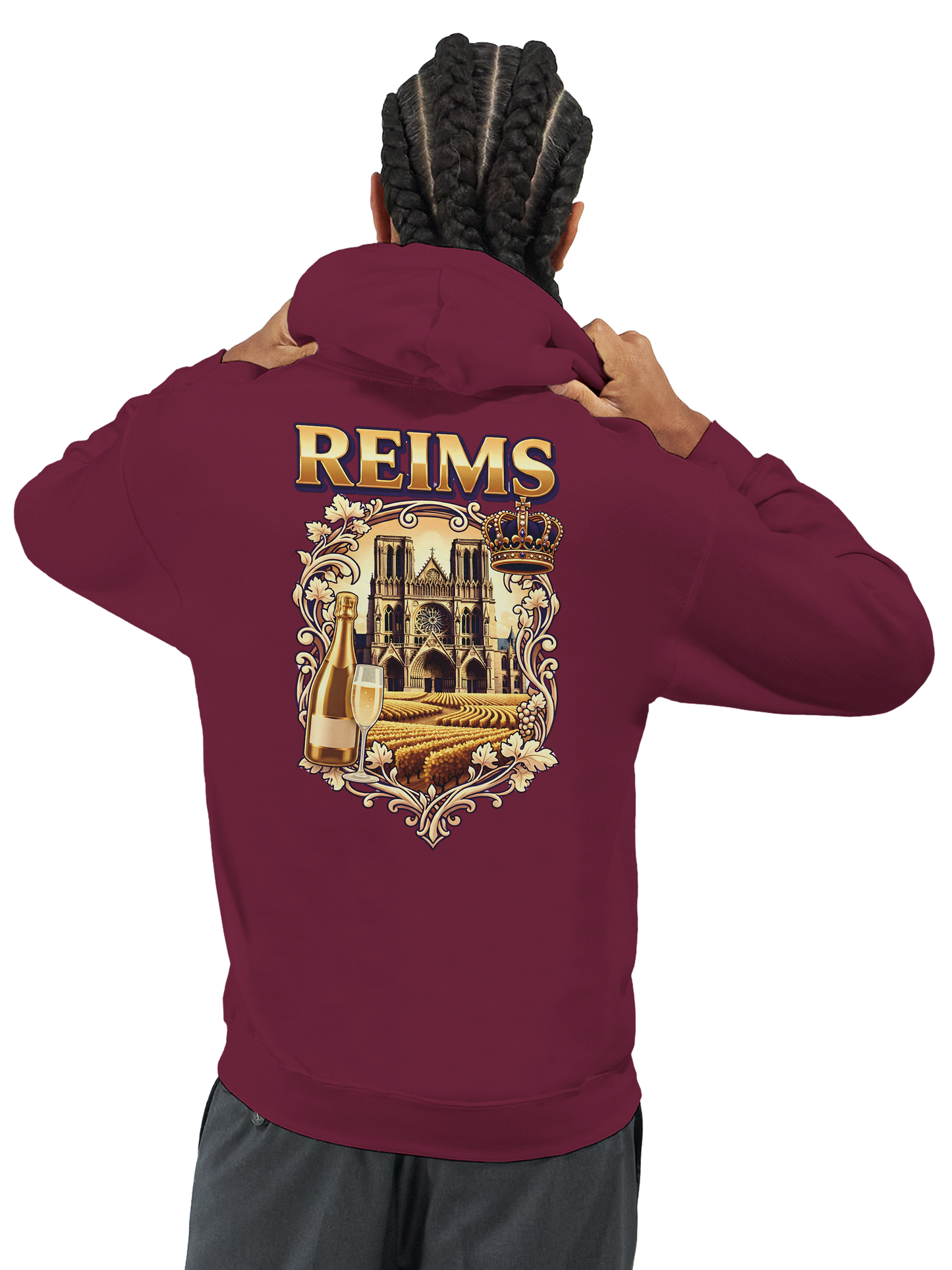 Sweat à capuche Reims – Hoodie unisexe classique style ville de France