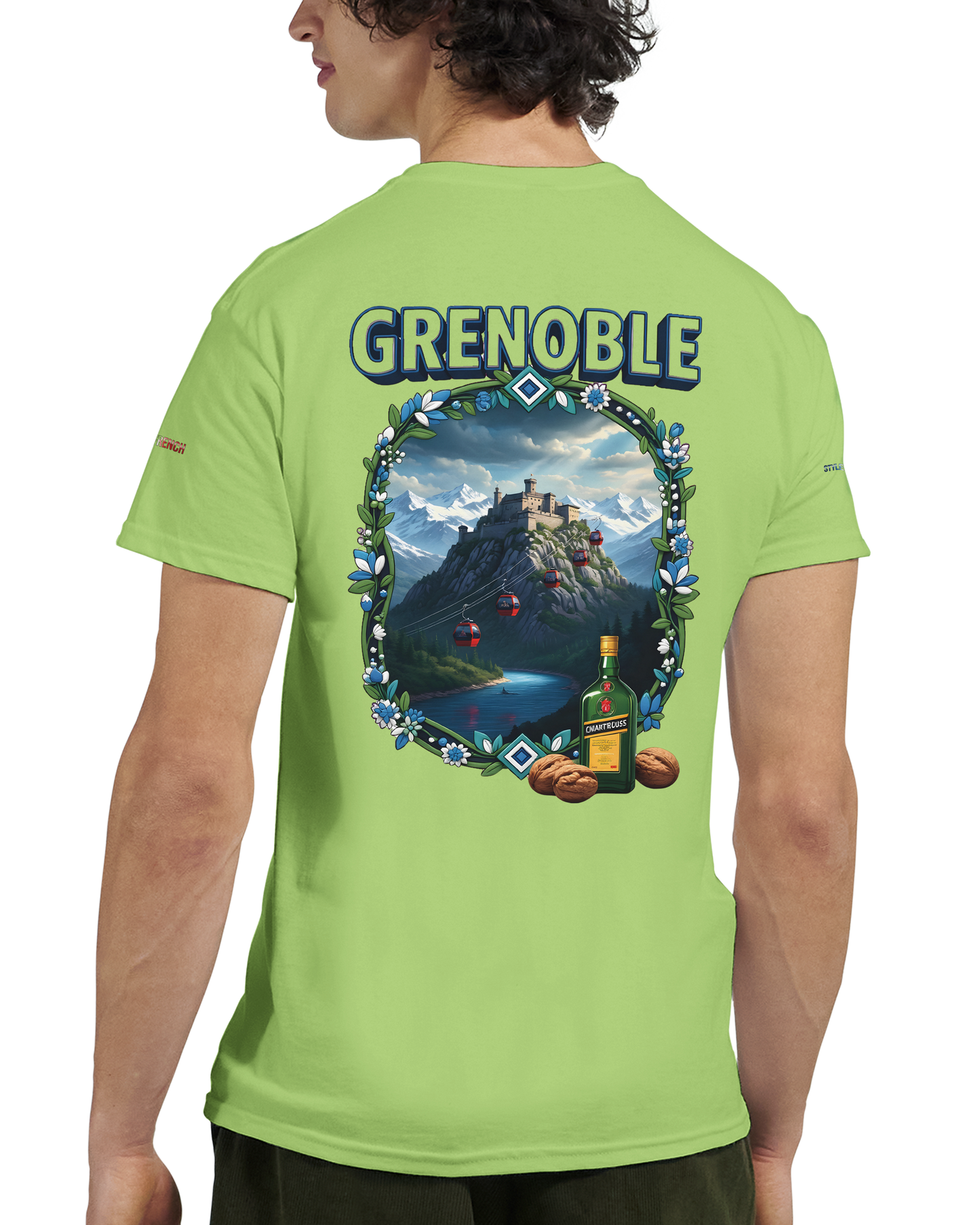 Unisex-T-Shirt Grenoble Stadt in Frankreich dick Rundhals | Gildan® 5000