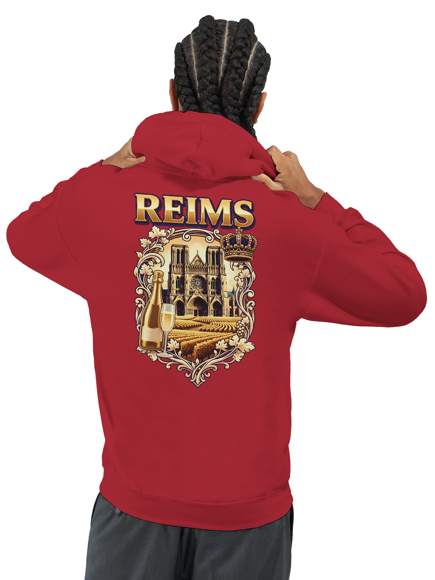Sweat à capuche Reims – Hoodie unisexe classique style ville de France