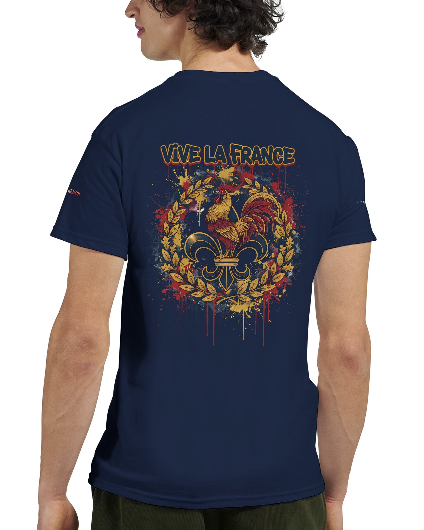 T-Shirt vive la France Herren dick Rundhals | Gildan® 5000