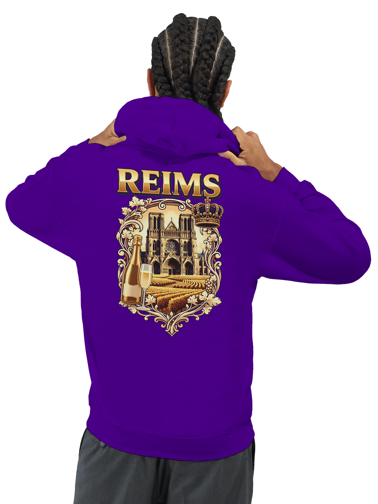 Sweat à capuche Reims – Hoodie unisexe classique style ville de France