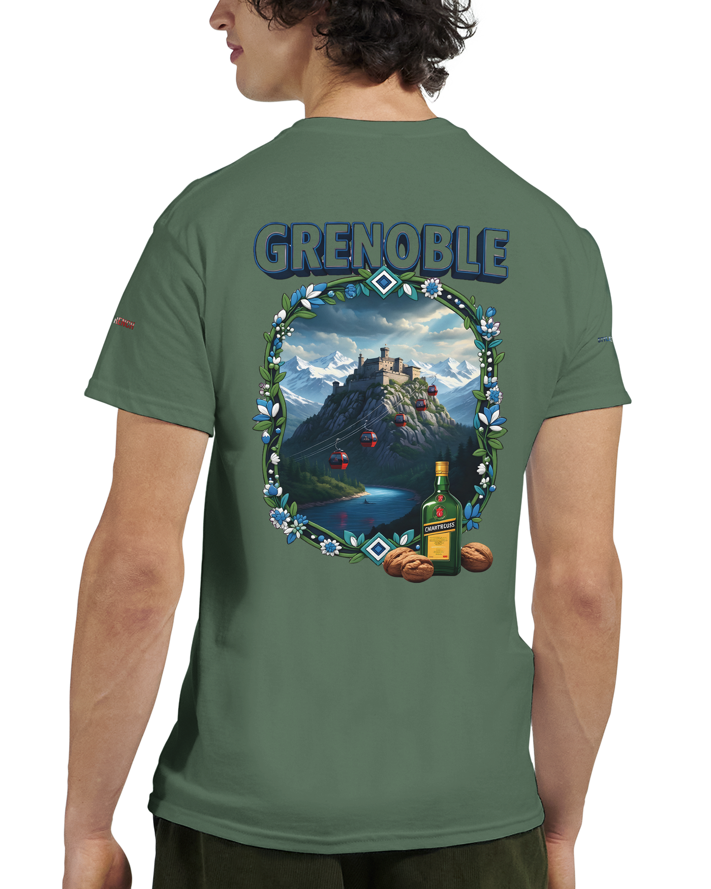 Unisex-T-Shirt Grenoble Stadt in Frankreich dick Rundhals | Gildan® 5000