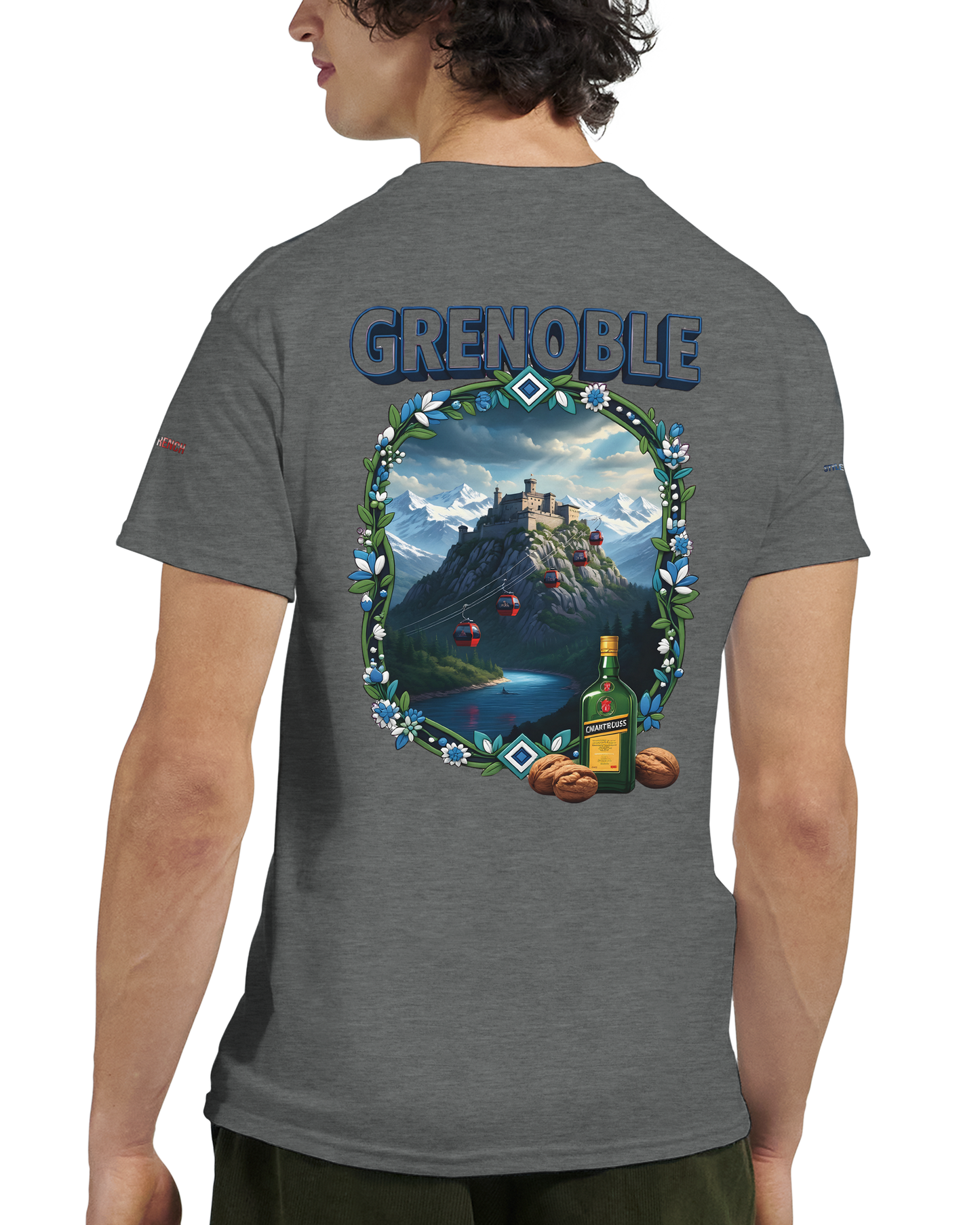 Unisex-T-Shirt Grenoble Stadt in Frankreich dick Rundhals | Gildan® 5000