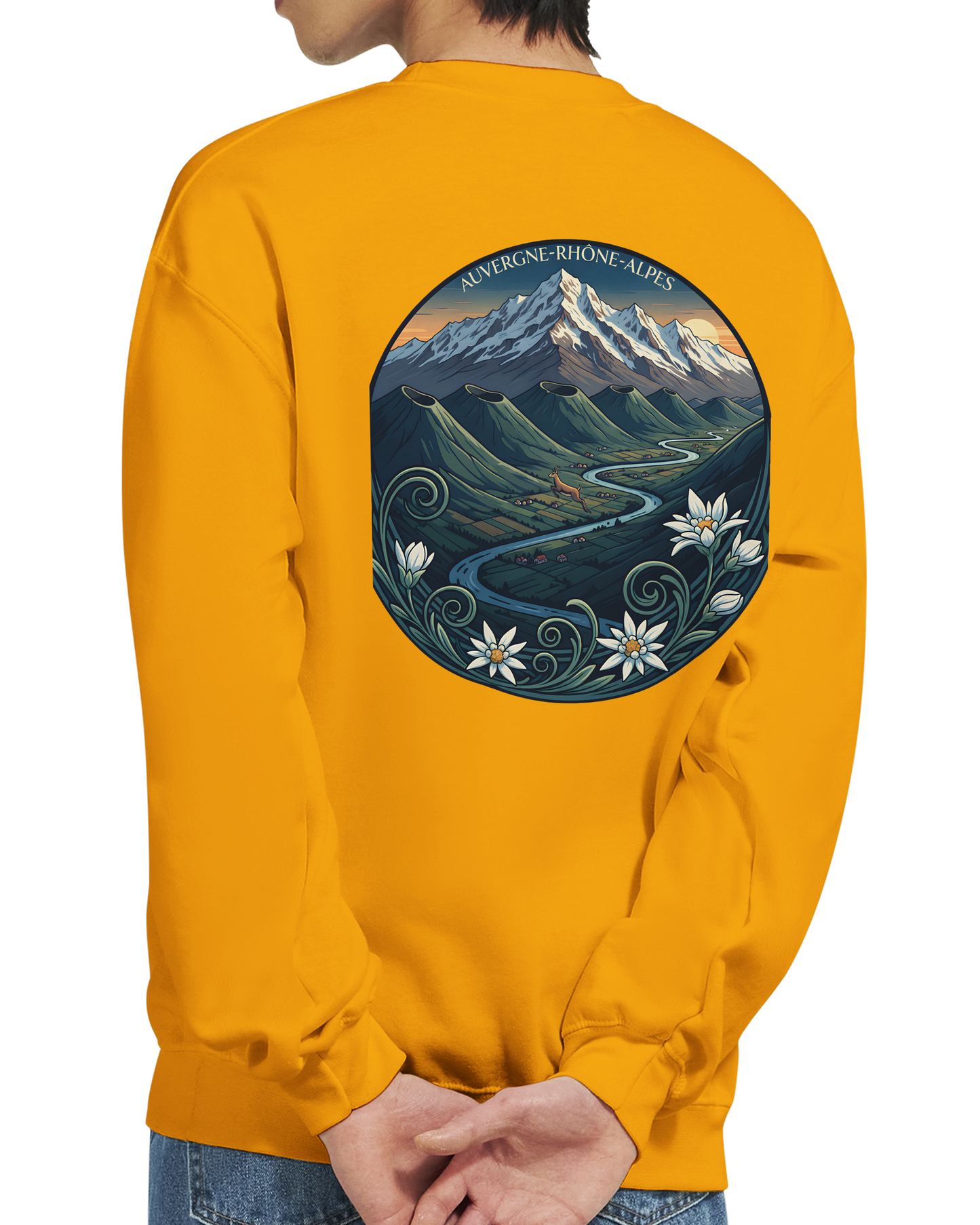 Unisex-Sweatshirt Auvergne-Rhône-Alpes klassisch Rundhals | Gildan® 18000