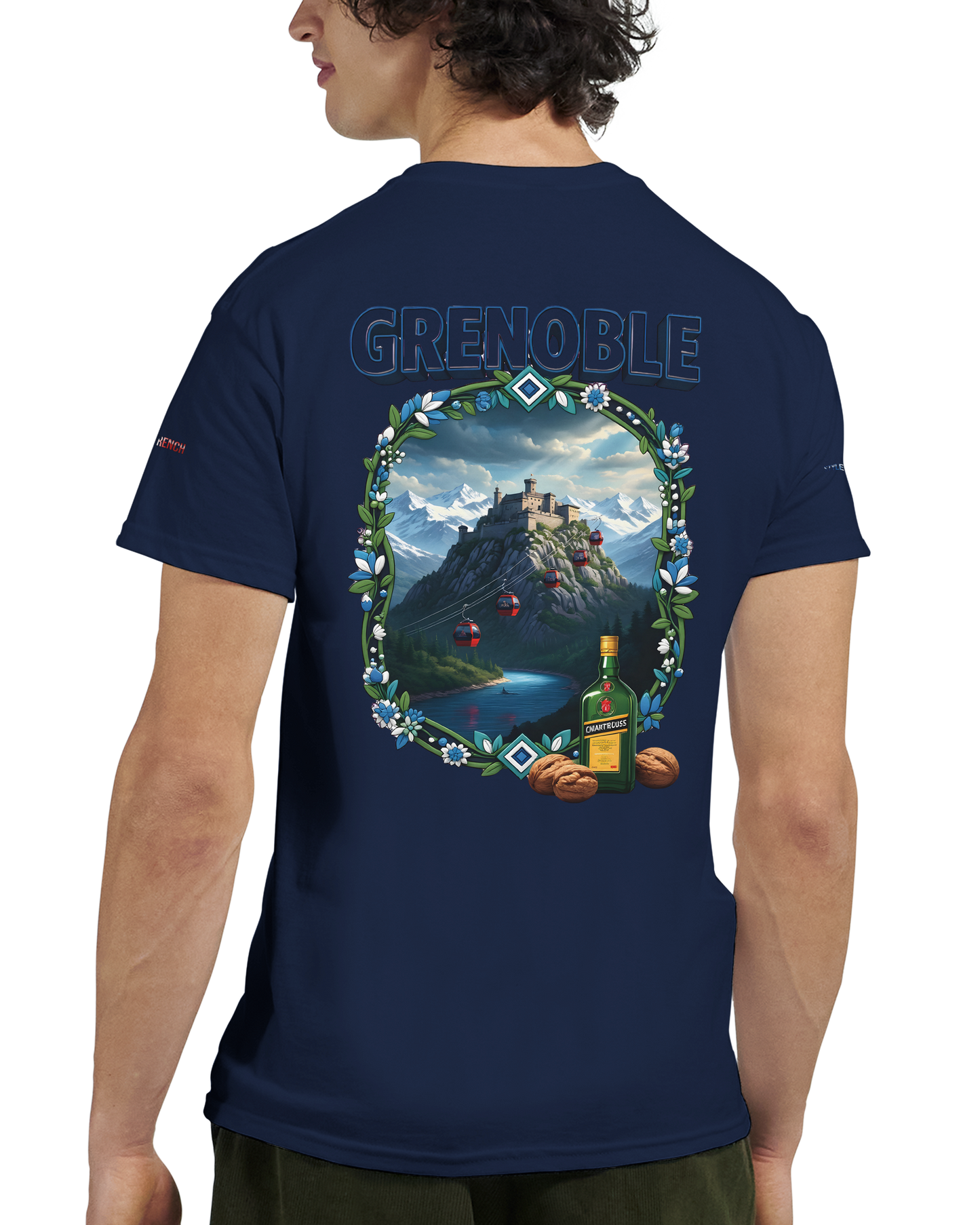 Unisex-T-Shirt Grenoble Stadt in Frankreich dick Rundhals | Gildan® 5000