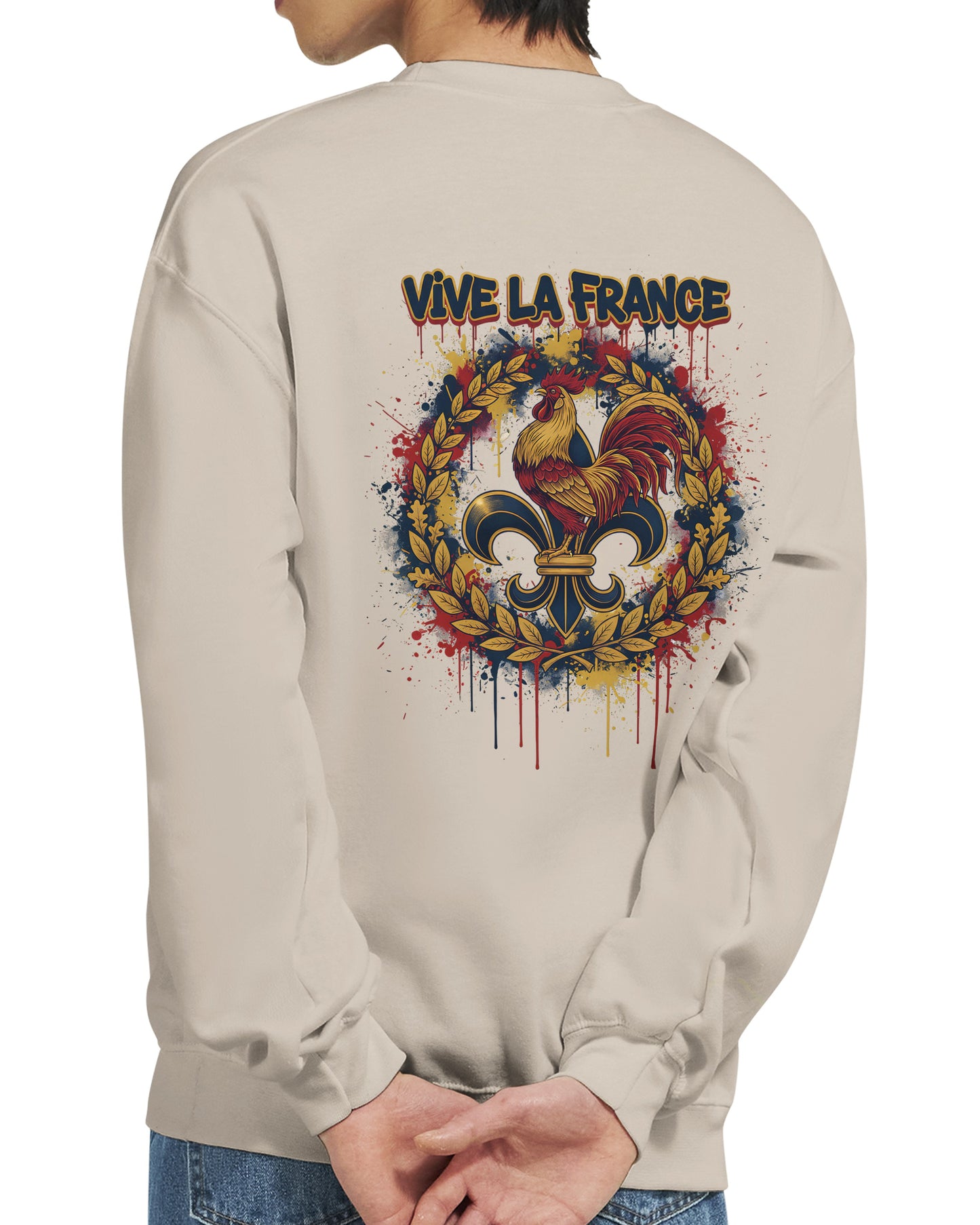 Sweat-shirt Vive la France pour Homme – Sweat à Capuche en Coton Premium
