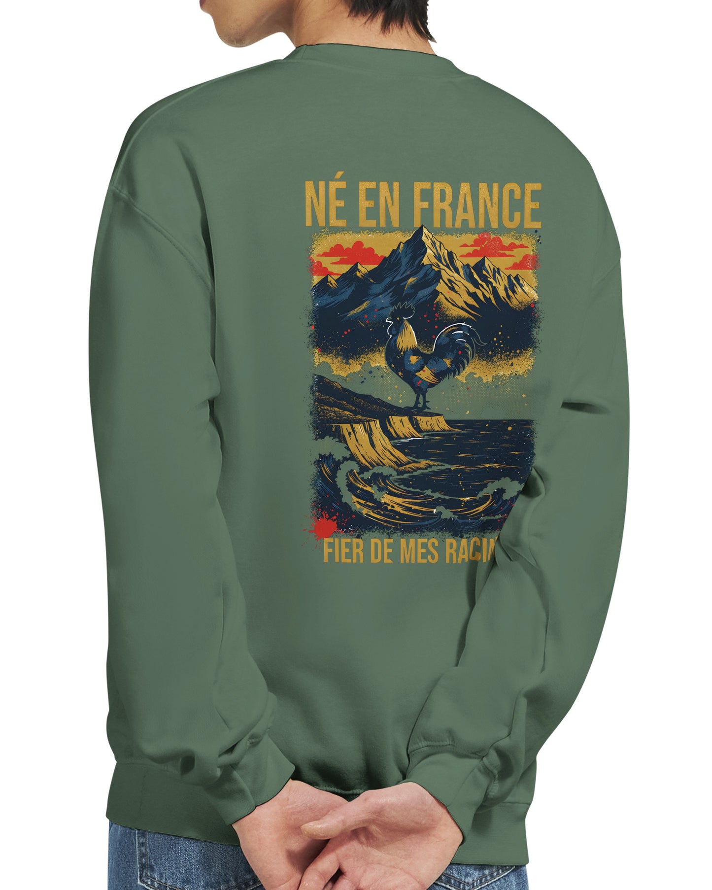Sweat-shirt Homme Né en France - Confort Premium et Coupe Classique