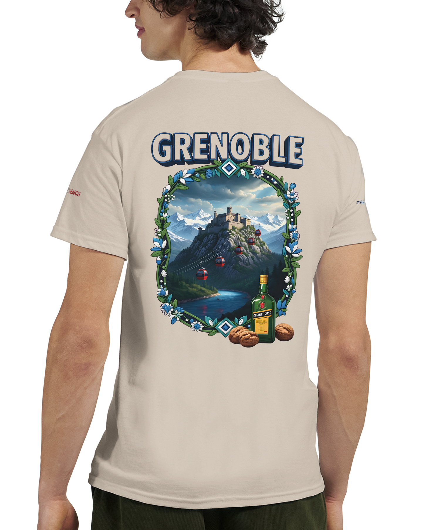 Unisex-T-Shirt Grenoble Stadt in Frankreich dick Rundhals | Gildan® 5000