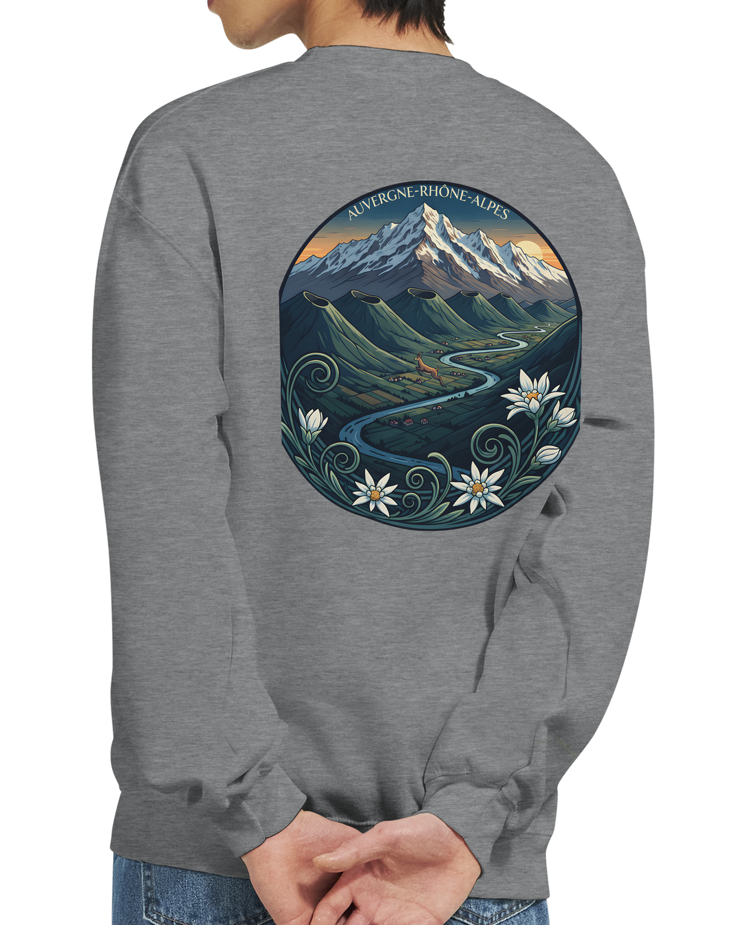 Unisex-Sweatshirt Auvergne-Rhône-Alpes klassisch Rundhals | Gildan® 18000