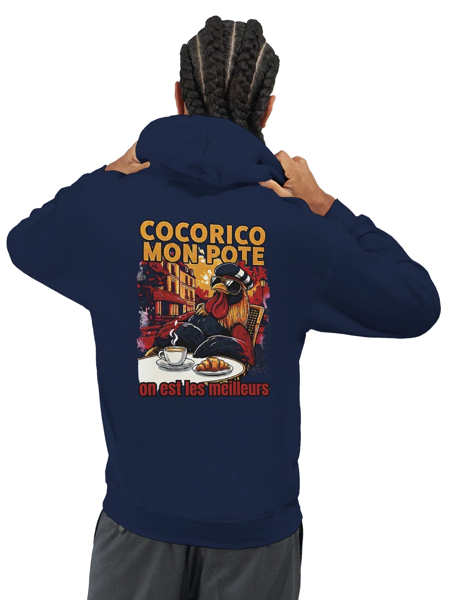 Herren-Kapuzenpullover „Cocorico, wir sind die Besten“ klassisch | Gildan® 18500