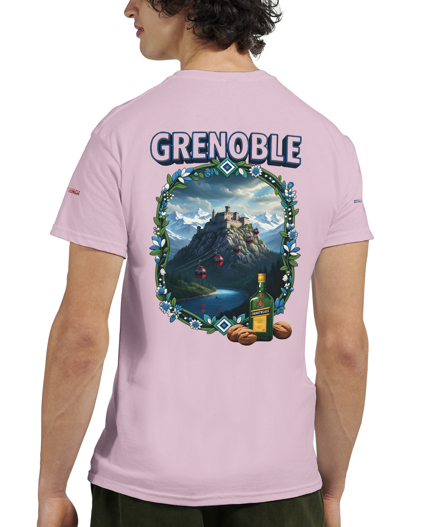 Unisex-T-Shirt Grenoble Stadt in Frankreich dick Rundhals | Gildan® 5000