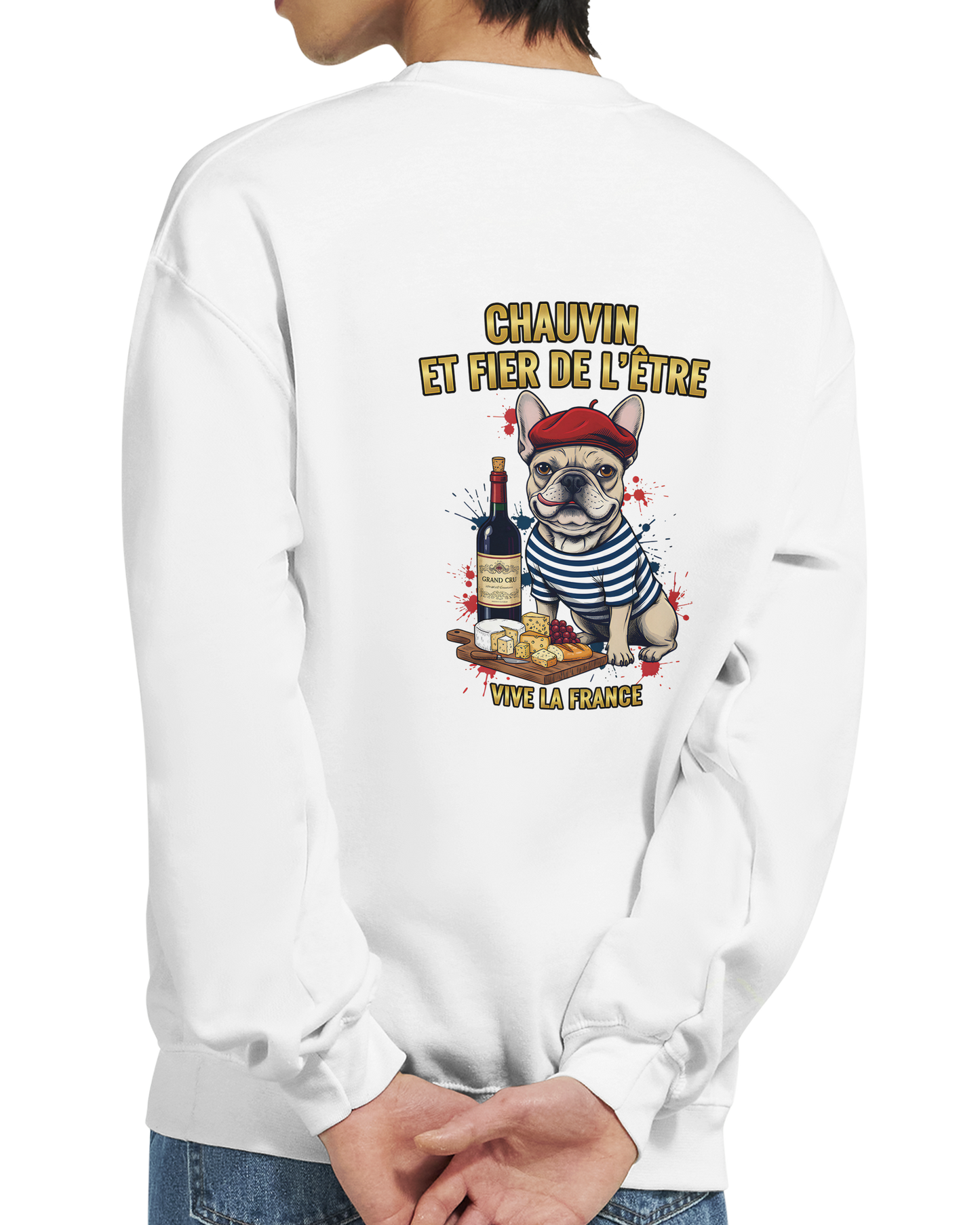 Sweatshirt „Chauvin und stolz darauf zu sein“ im klassischen französischen Rundhals-Stil | Gildan® 18000