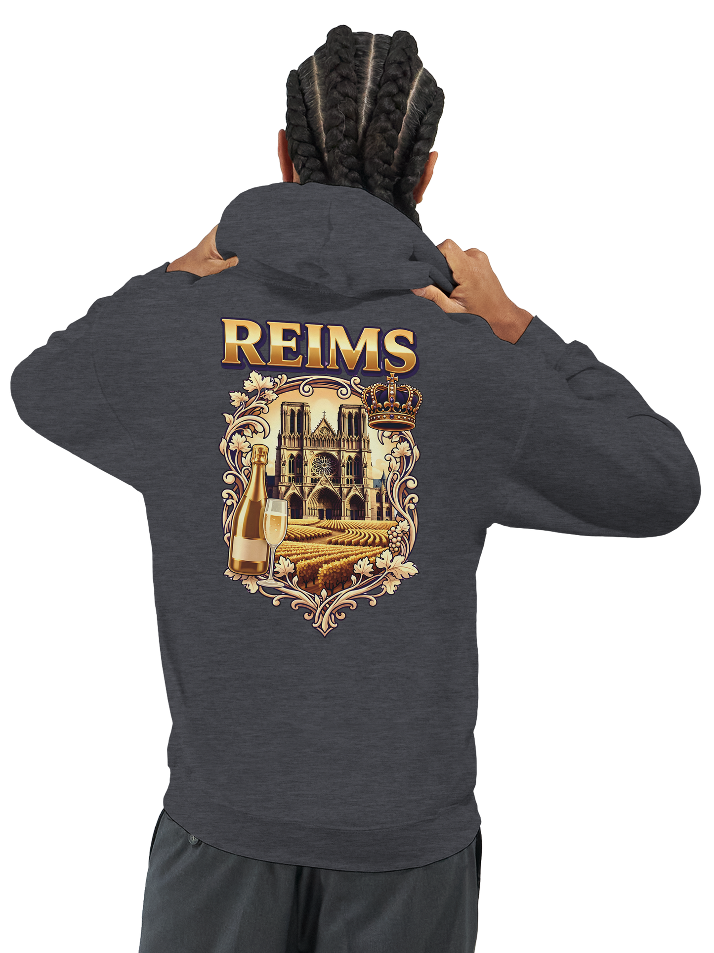 Sweat à capuche Reims – Hoodie unisexe classique style ville de France