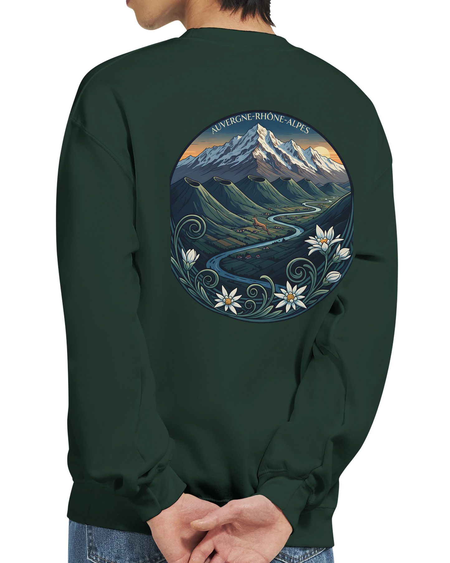 Unisex-Sweatshirt Auvergne-Rhône-Alpes klassisch Rundhals | Gildan® 18000