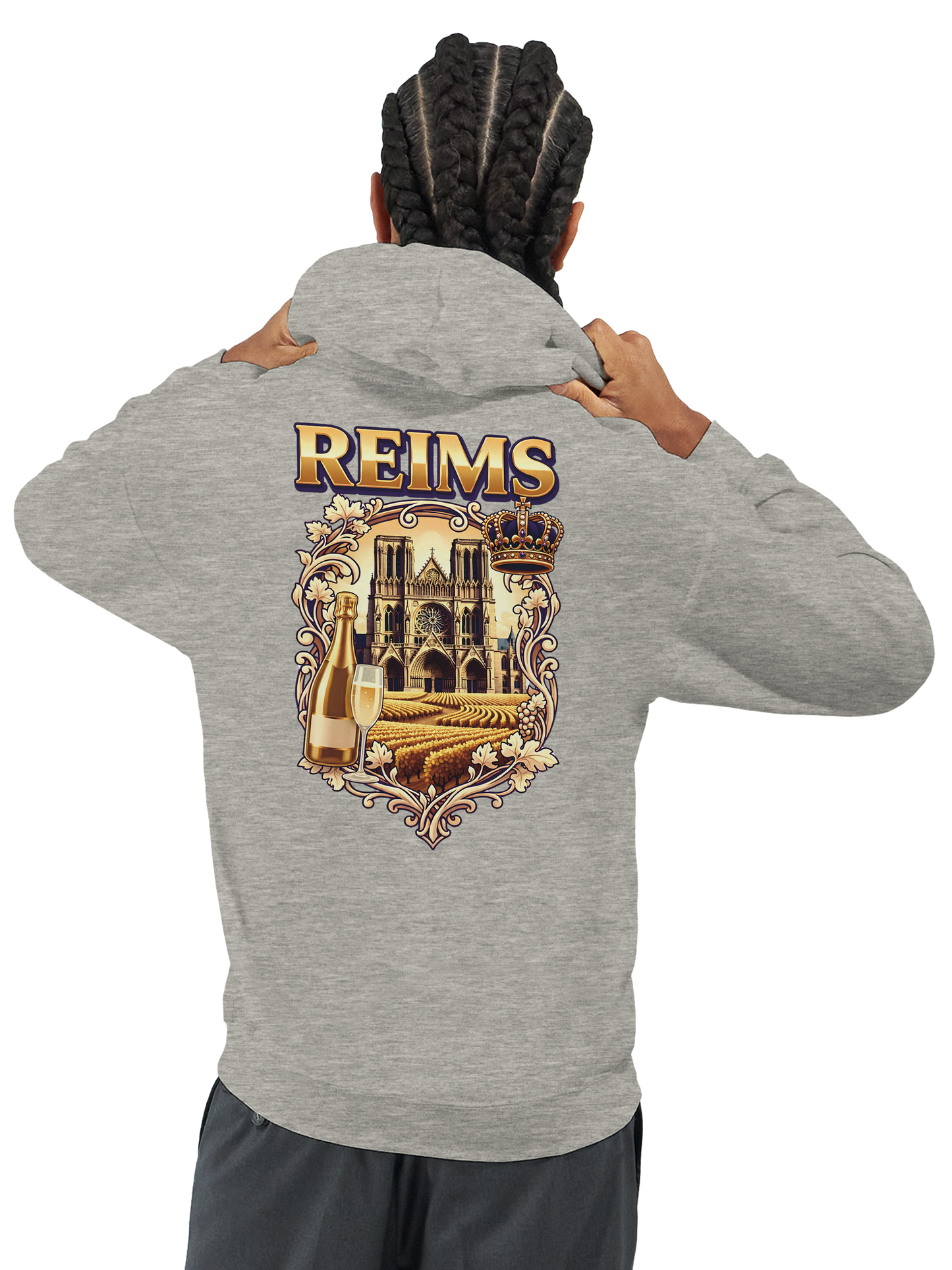 Sweat à capuche Reims – Hoodie unisexe classique style ville de France