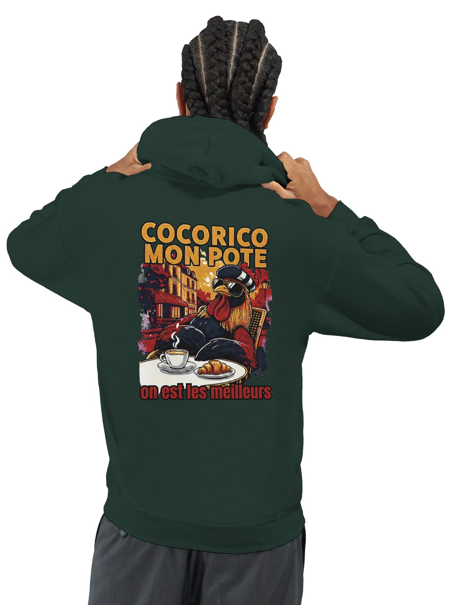 Herren-Kapuzenpullover „Cocorico, wir sind die Besten“ klassisch | Gildan® 18500