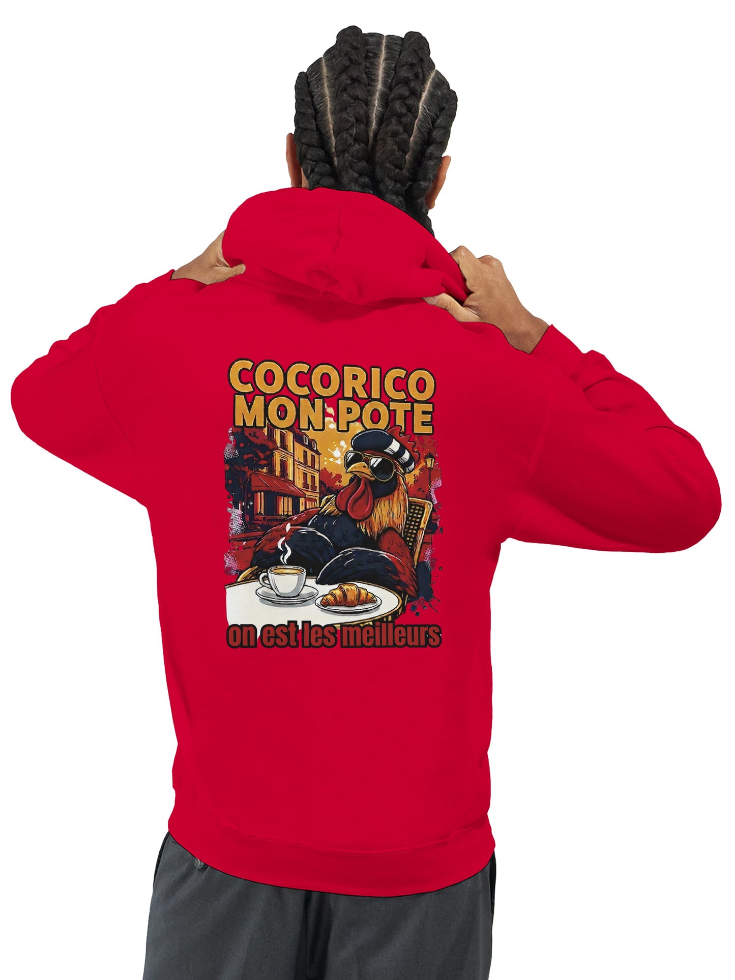 Herren-Kapuzenpullover „Cocorico, wir sind die Besten“ klassisch | Gildan® 18500