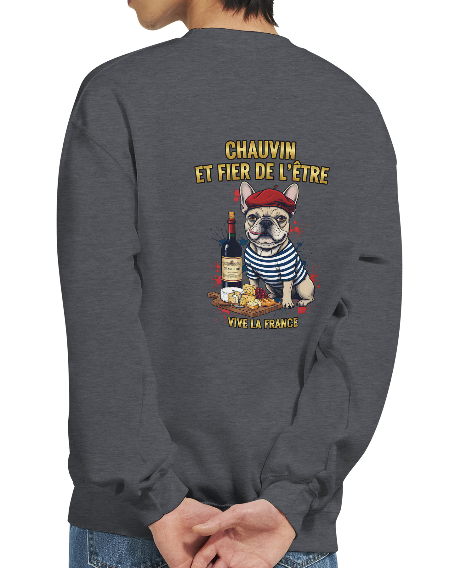 Sweatshirt „Chauvin und stolz darauf zu sein“ im klassischen französischen Rundhals-Stil | Gildan® 18000