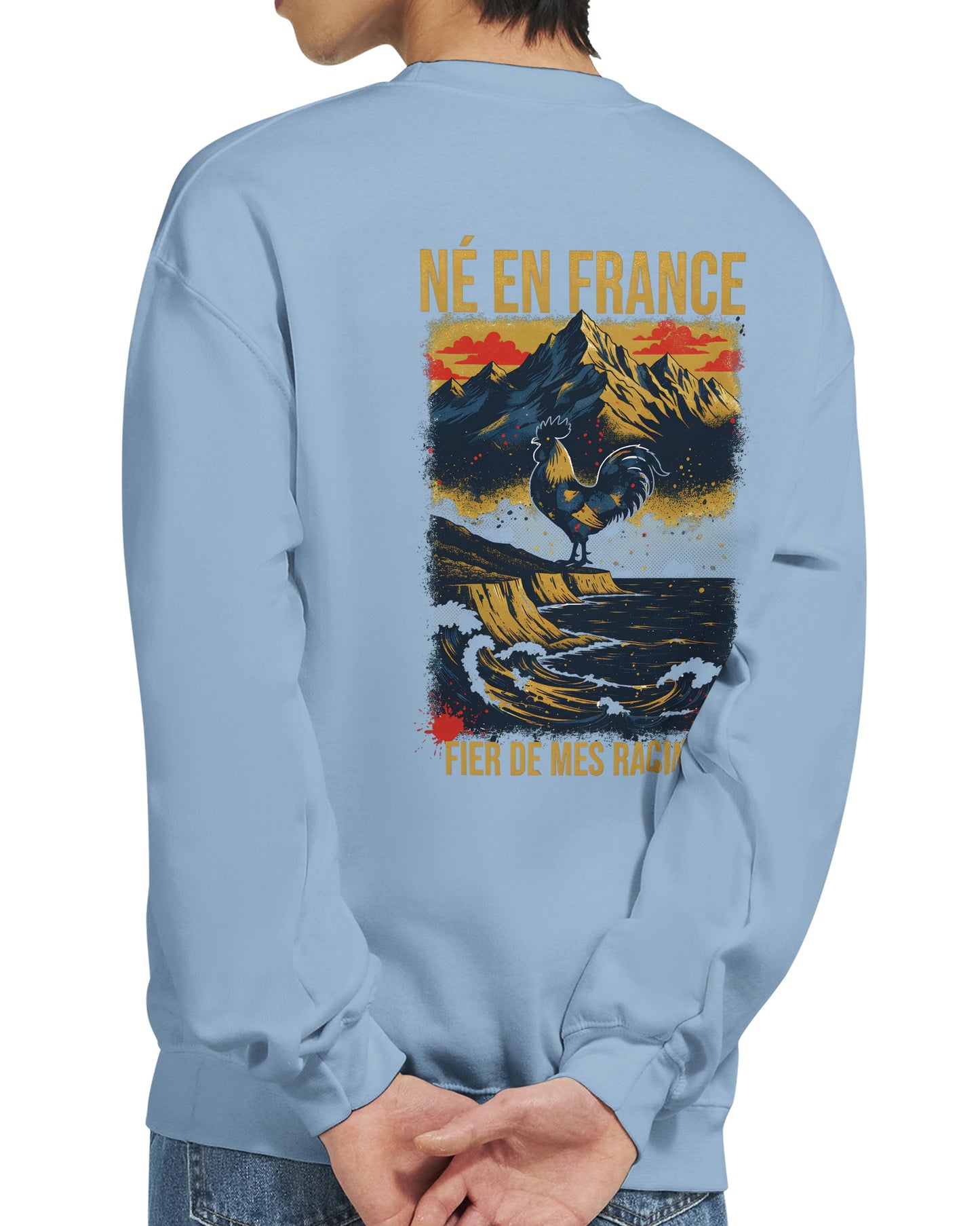 Sweat-shirt Homme Né en France - Confort Premium et Coupe Classique