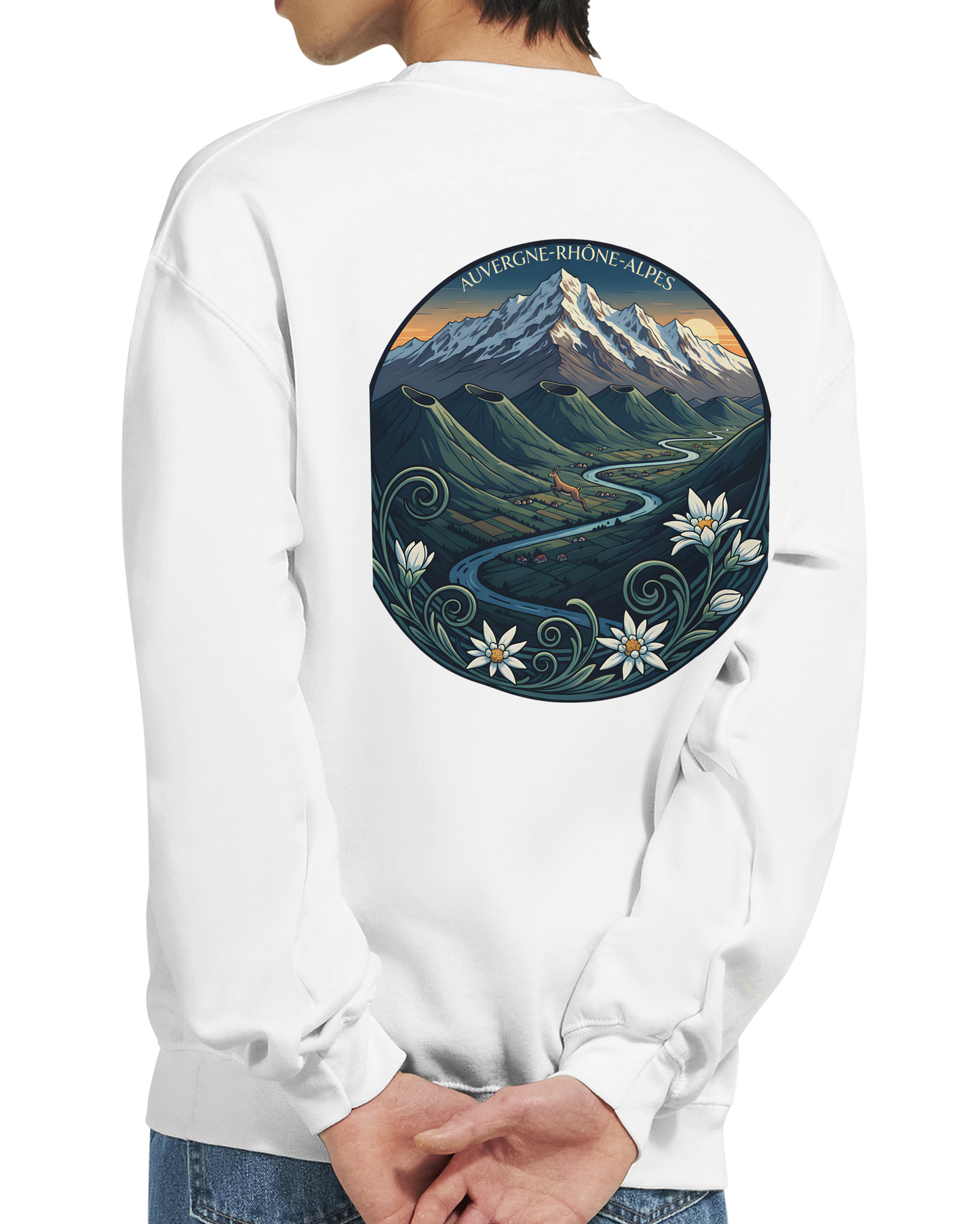 Unisex-Sweatshirt Auvergne-Rhône-Alpes klassisch Rundhals | Gildan® 18000